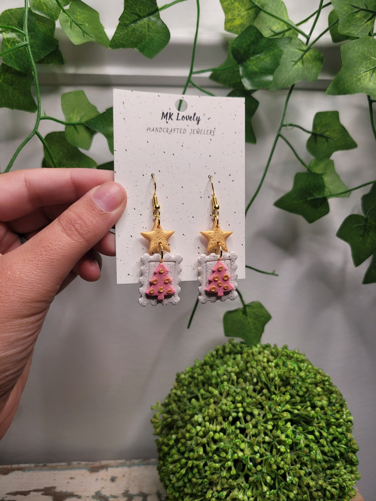 Pretty Pink Stamp Earrings