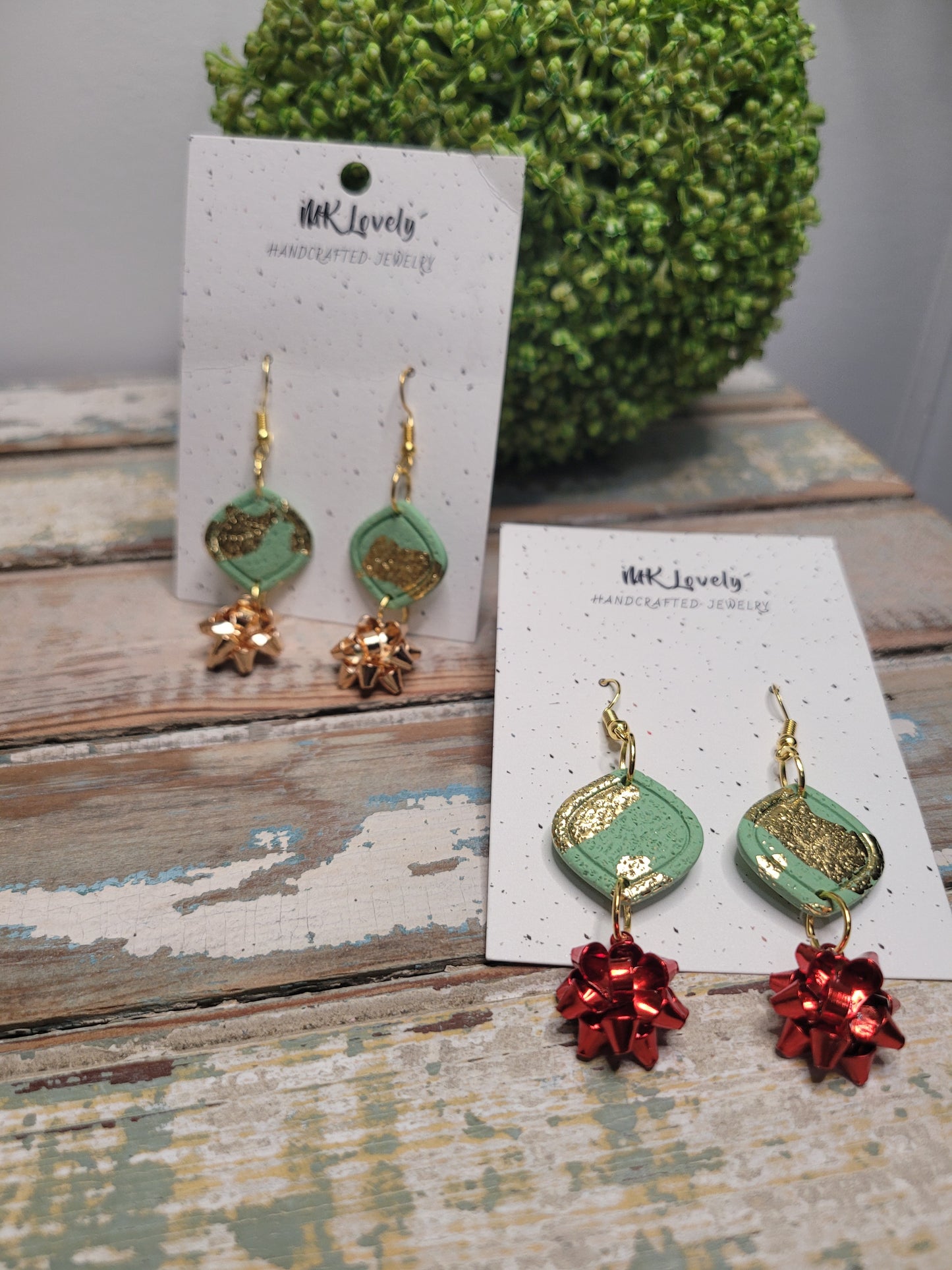 Gold Foil Bow Earrings