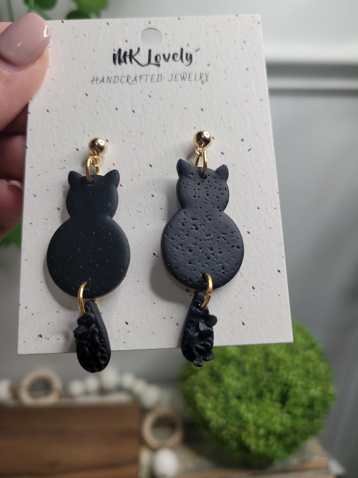 Black Floral Cat Drops