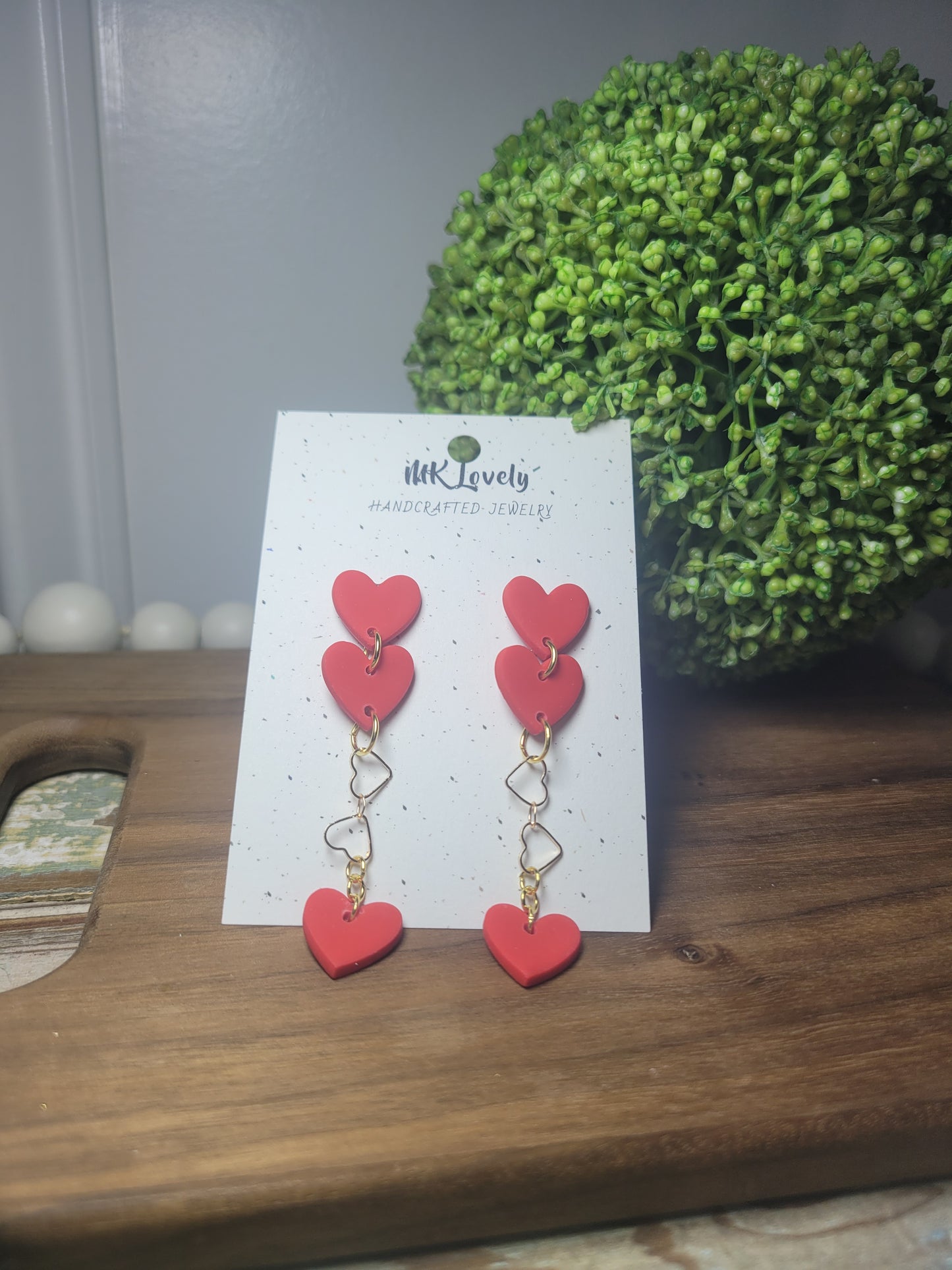 Heart Chained Post Dangles