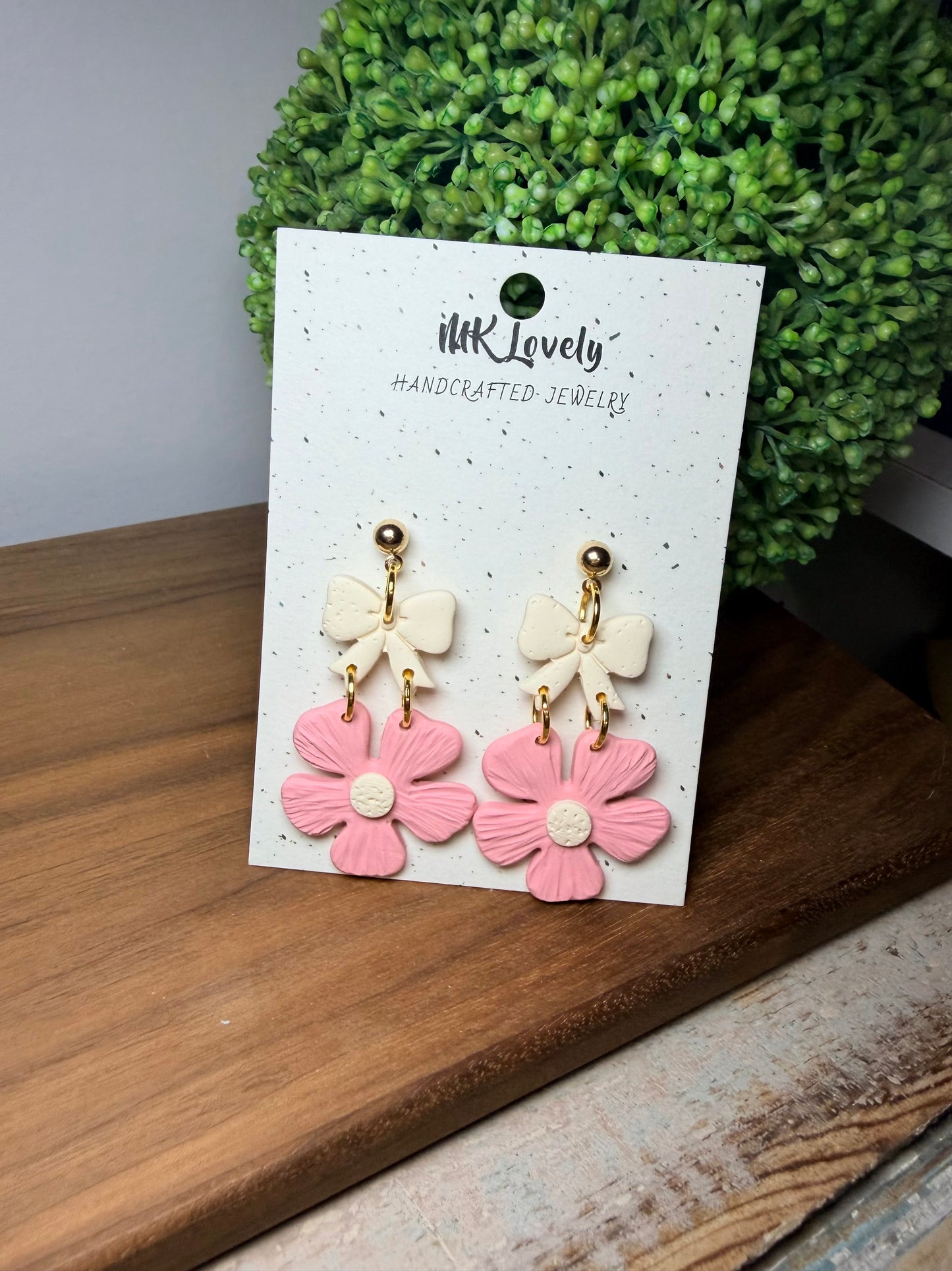 Pink Peony Earrings