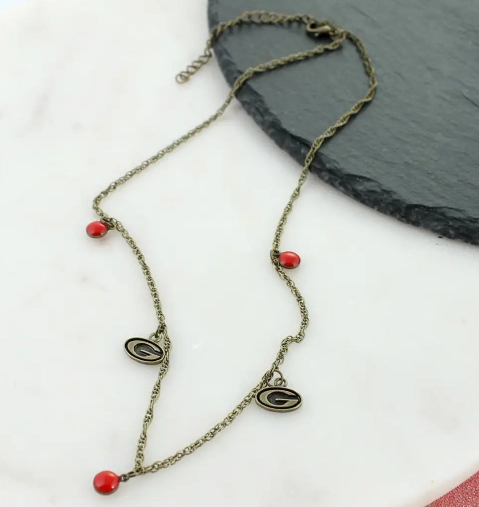 18"-20" Vintage Logo & Enamel Dot Necklace