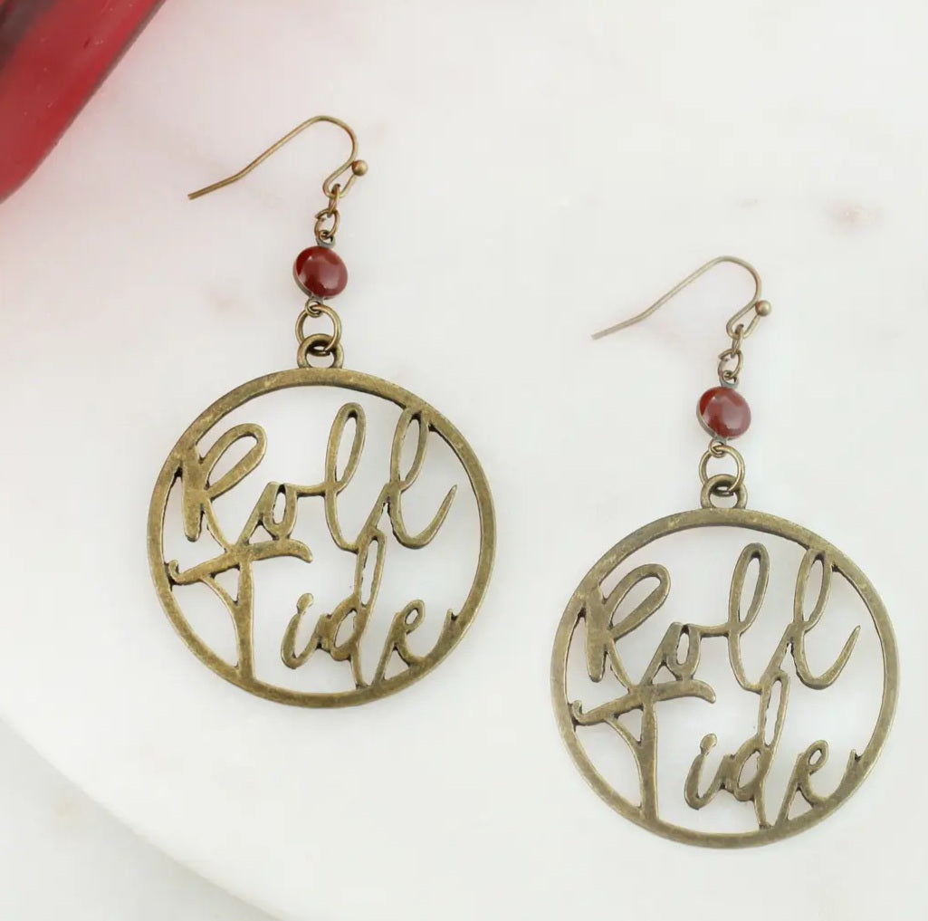 Vintage Style Cutout Team Slogan Earrings