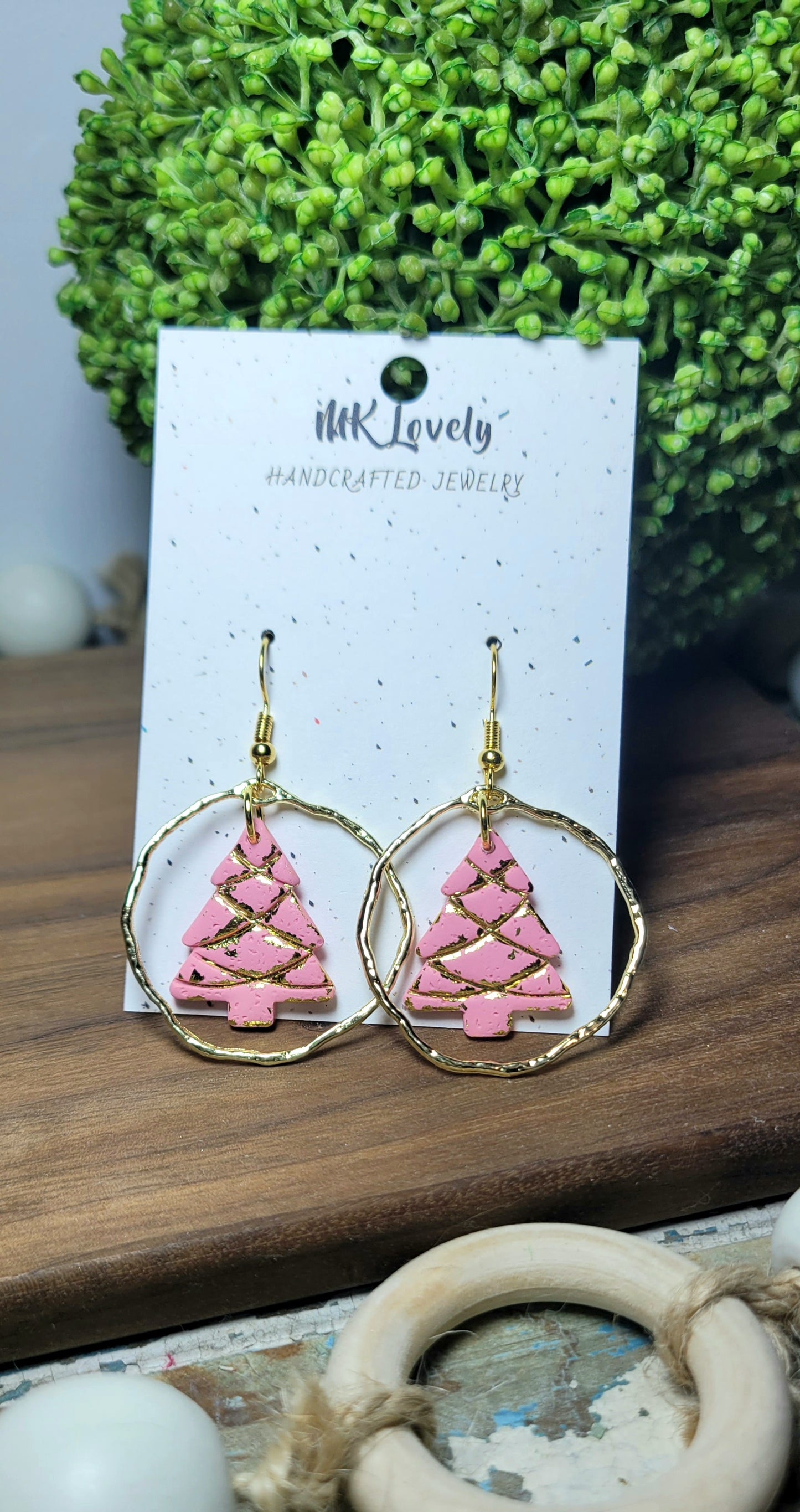 Gold Foiled Christmas Tree Dangles