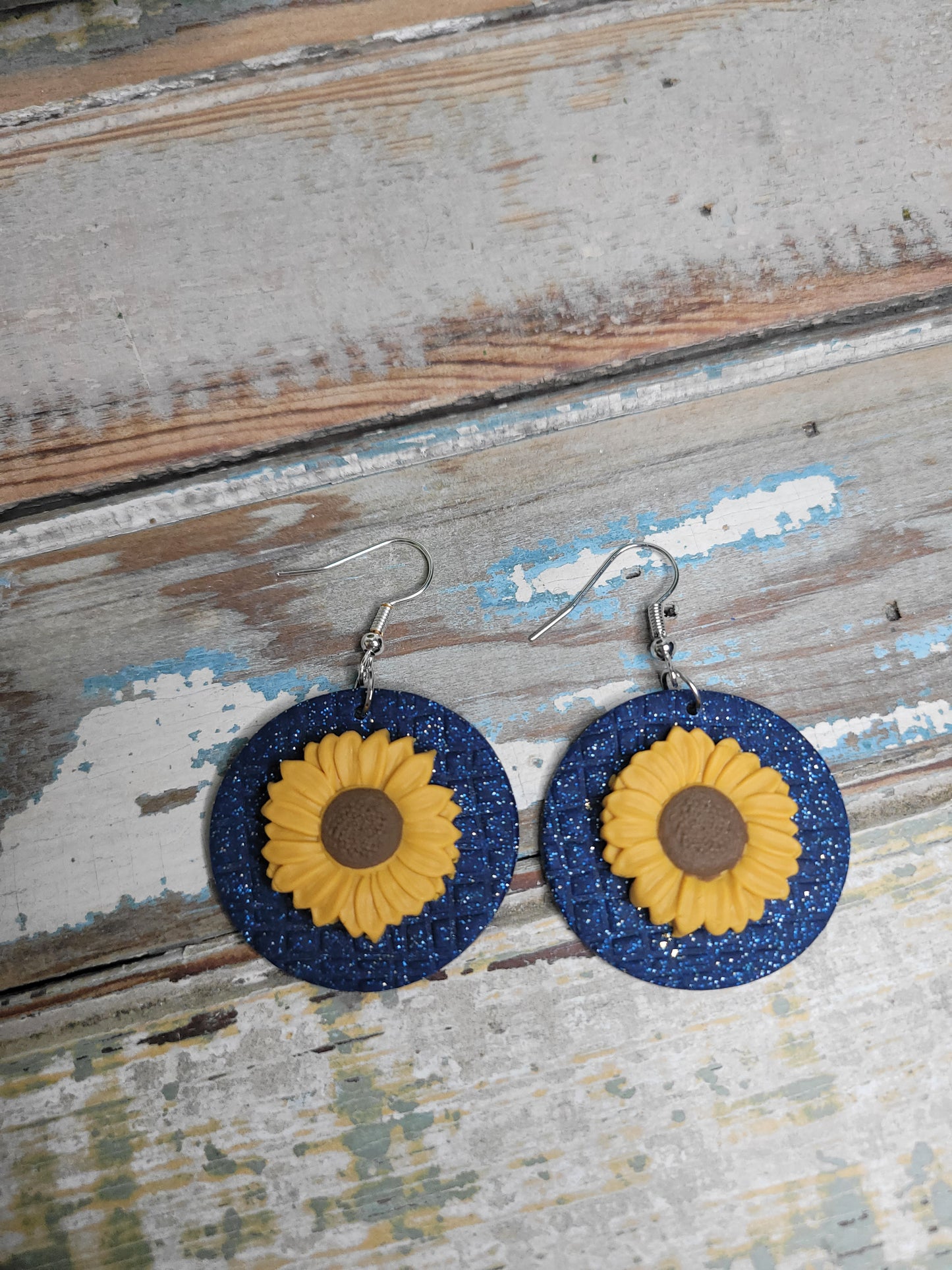 Midnight Sunflower Dangles