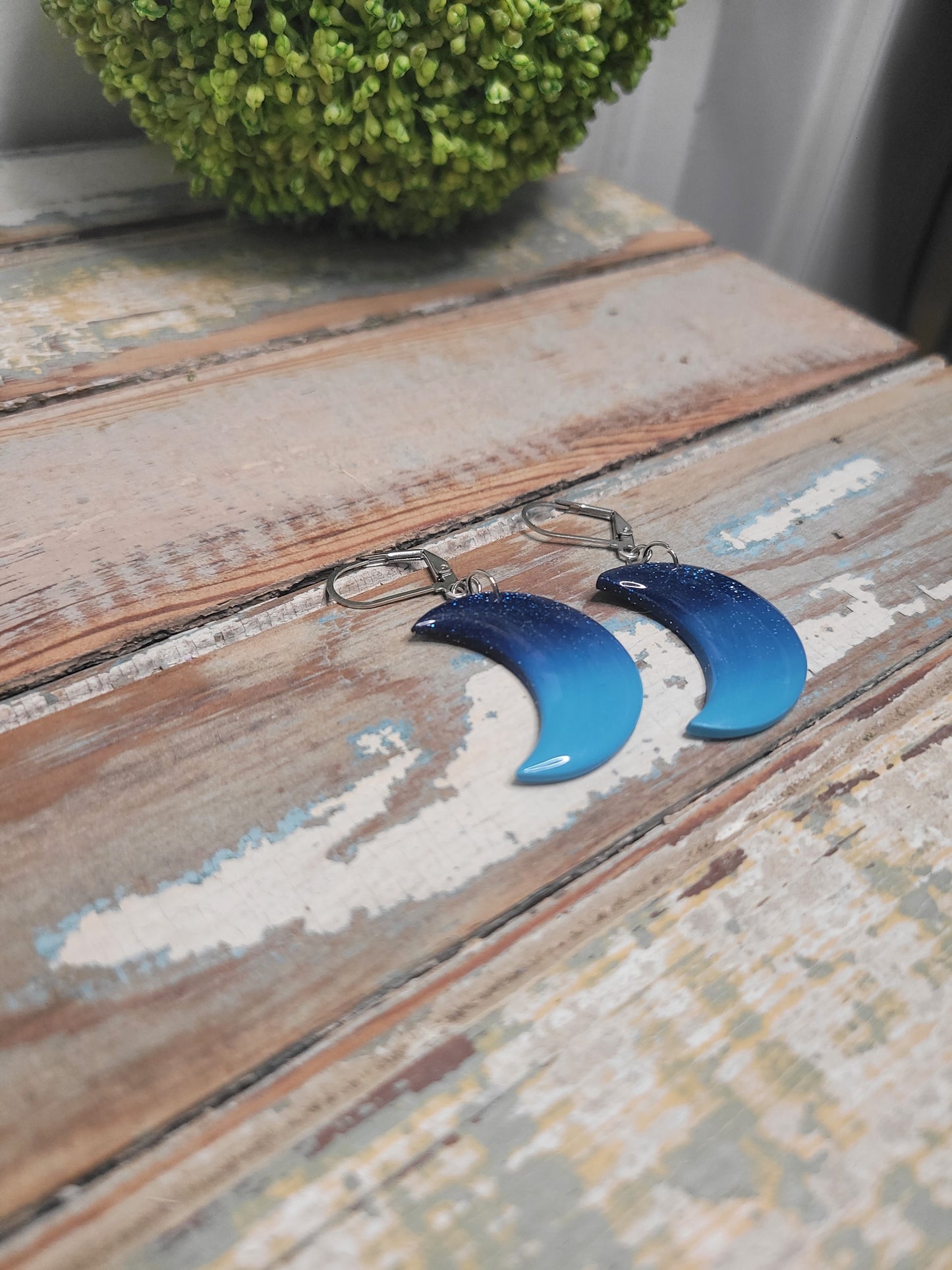 Ombre Moon Dangles