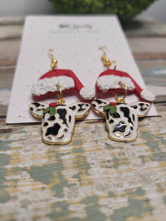 Santa 'Cows' Earrings