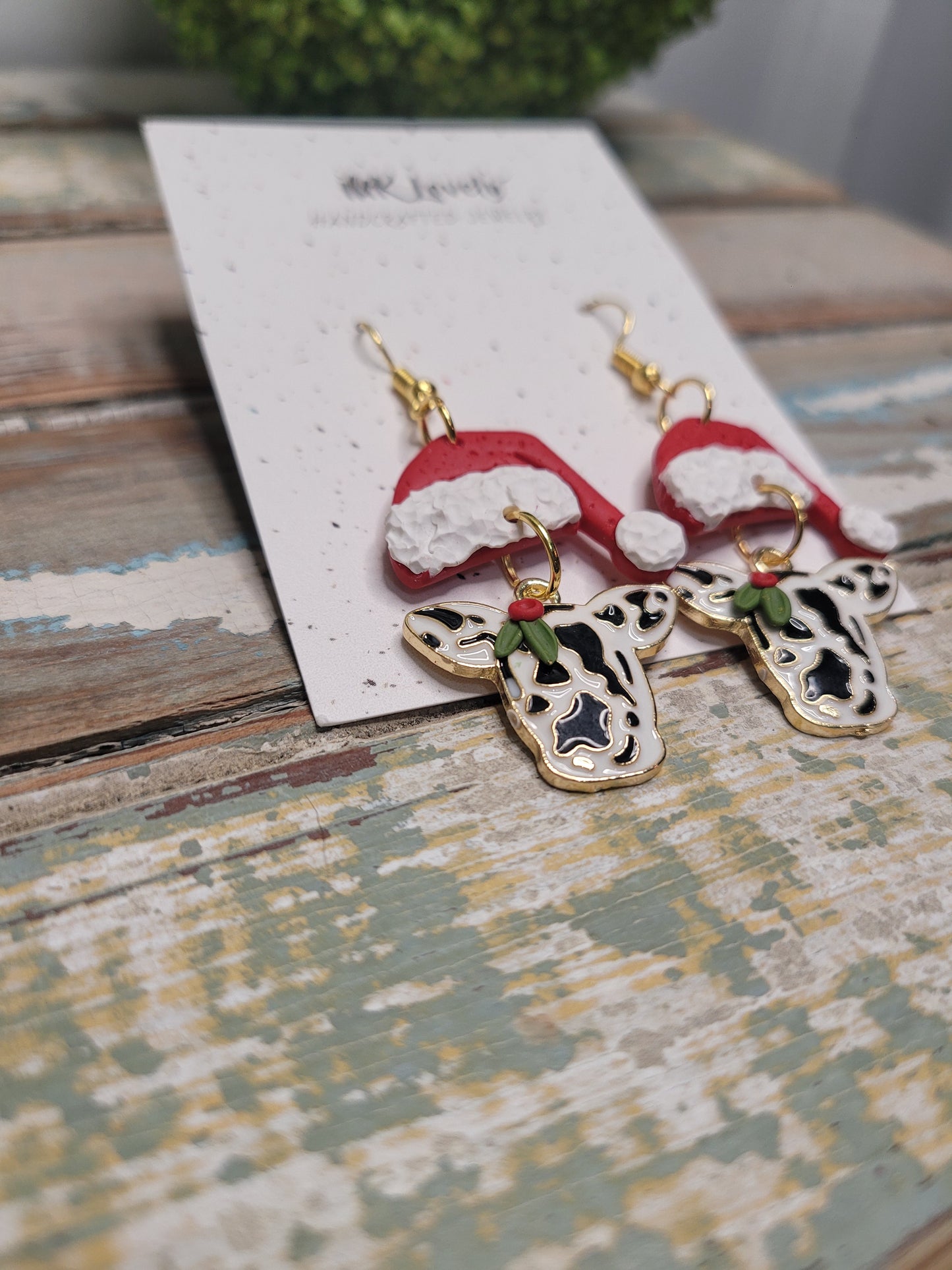 Santa 'Cows' Earrings