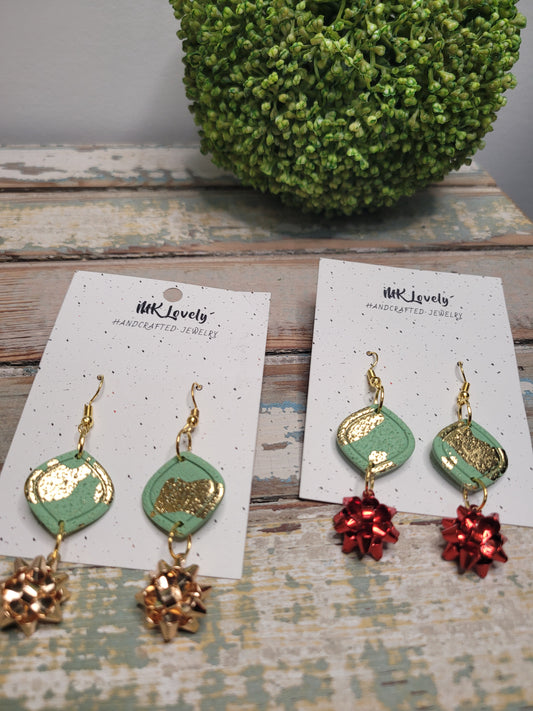 Gold Foil Bow Earrings