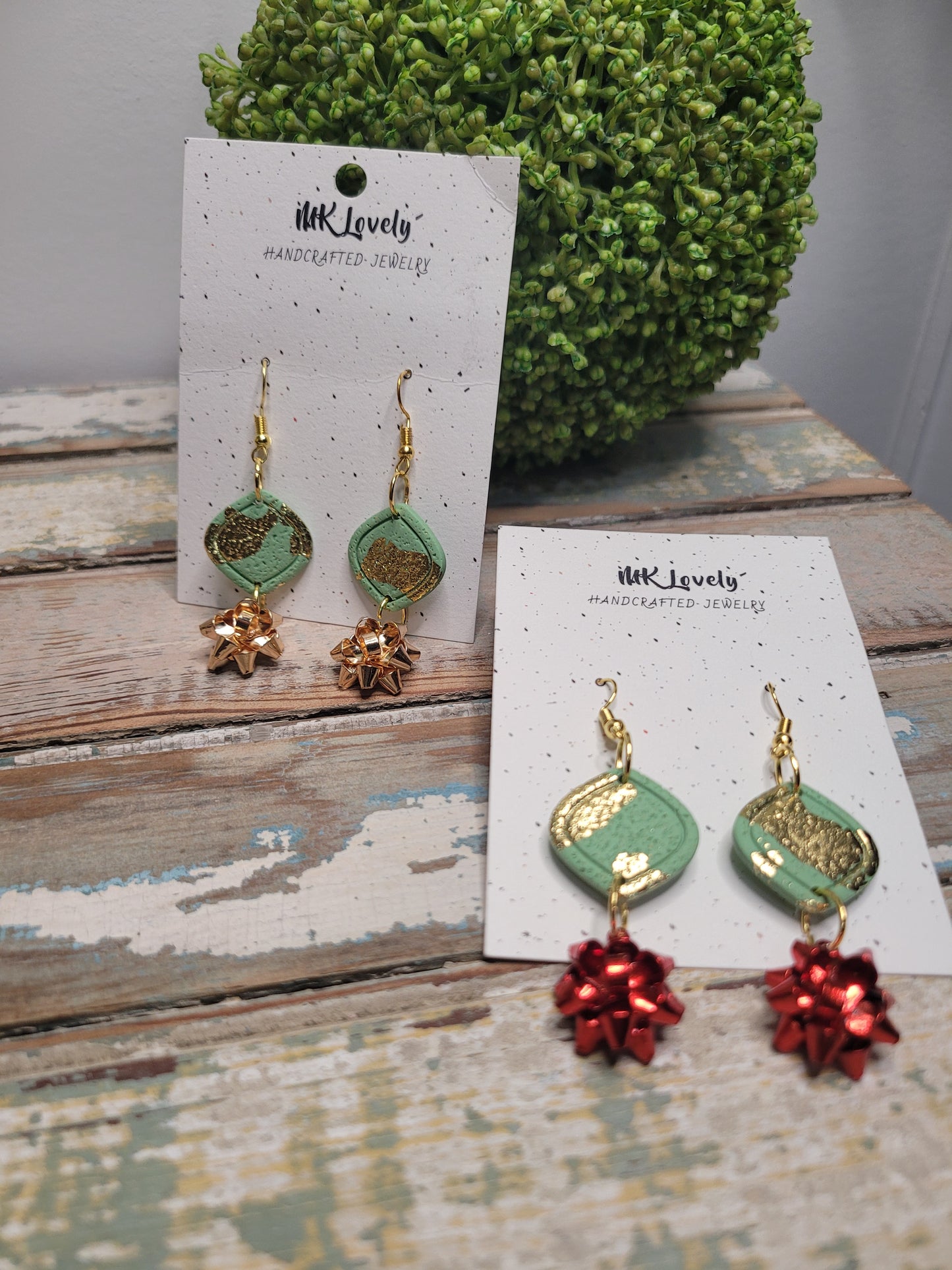Gold Foil Bow Earrings