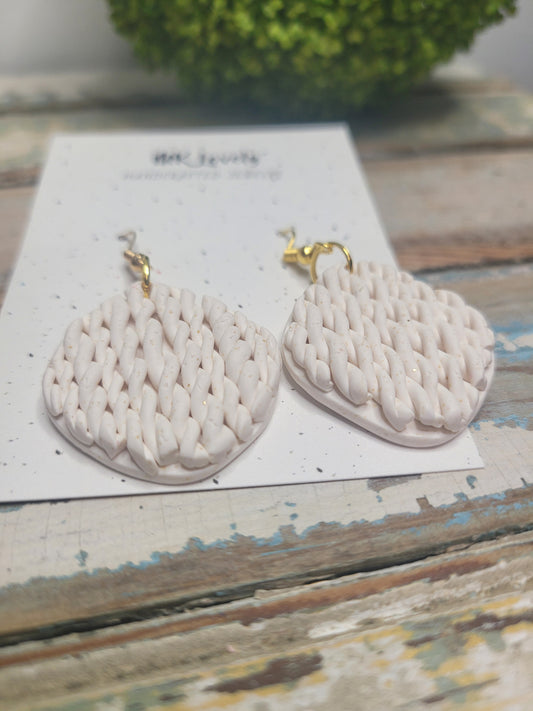 White Roped Earrings