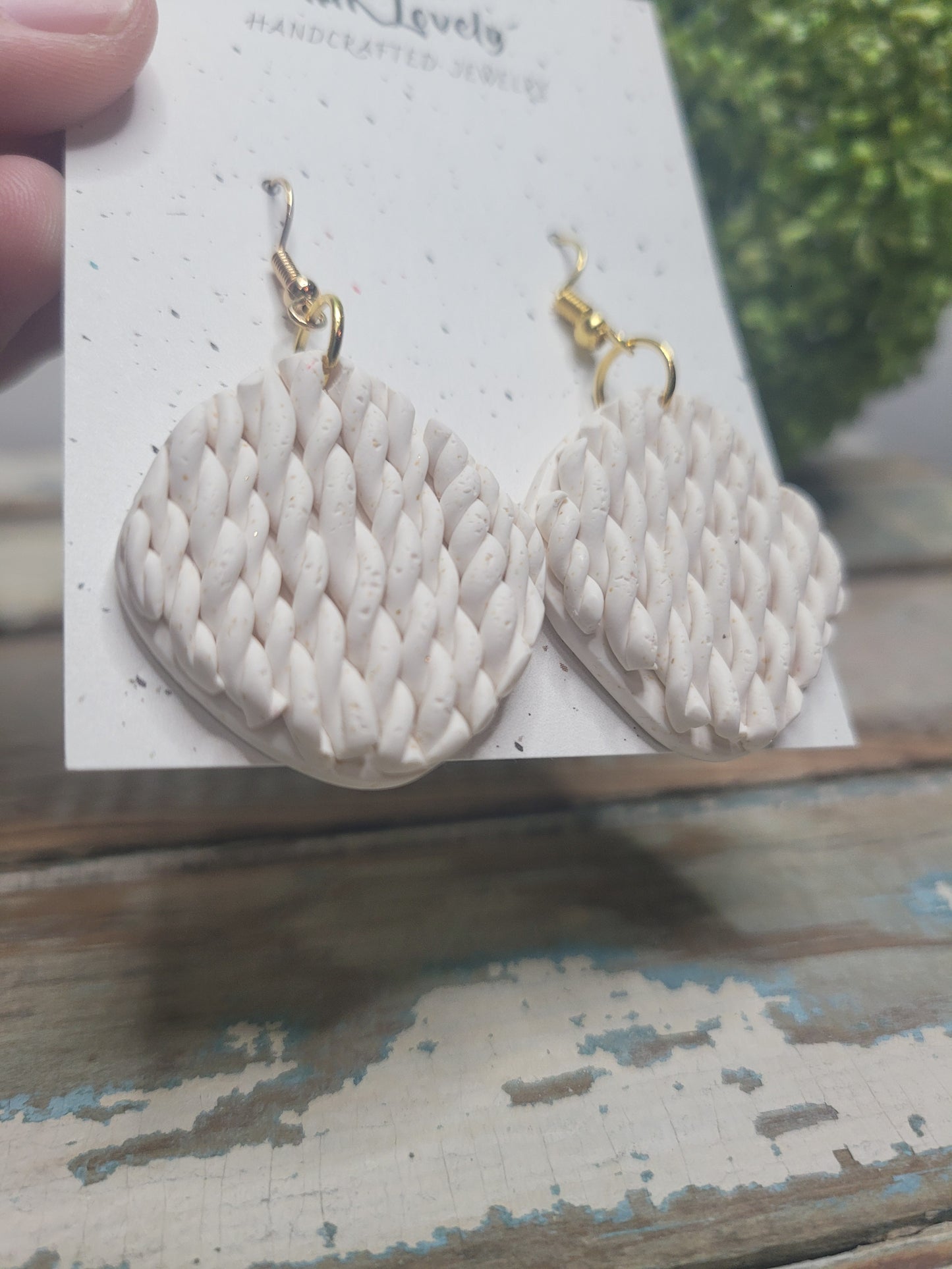 White Roped Earrings