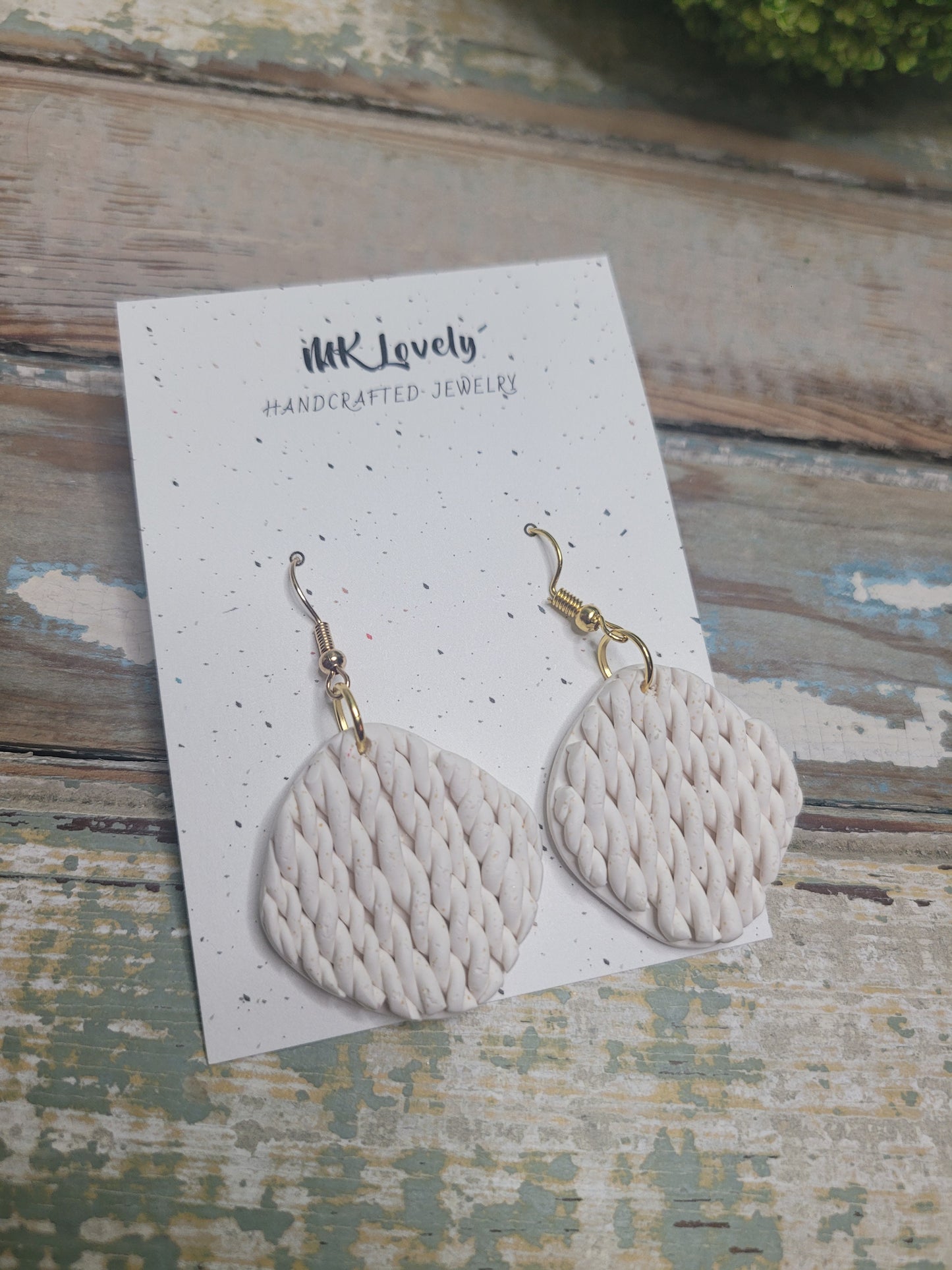 White Roped Earrings