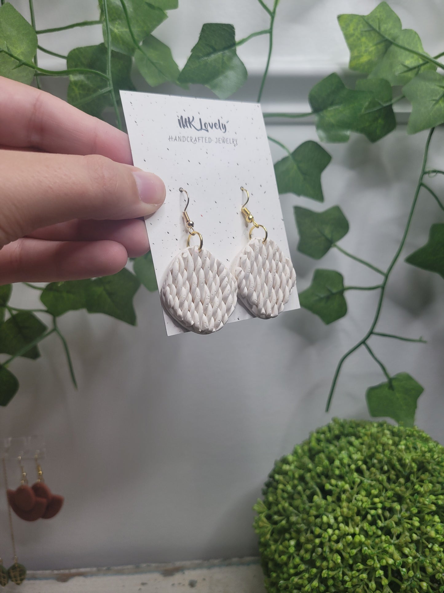 White Roped Earrings