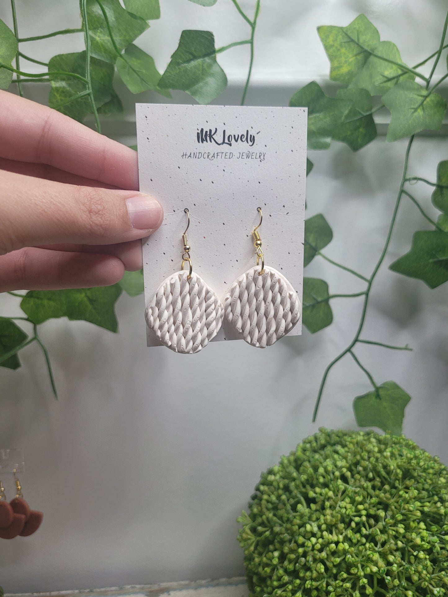 White Roped Earrings