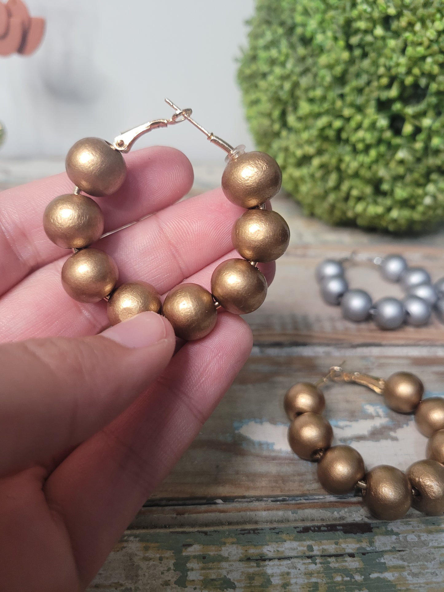 Beaded Hoops