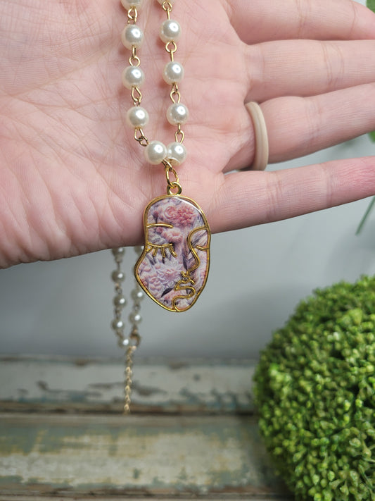 Blooming Abstract Face Necklace