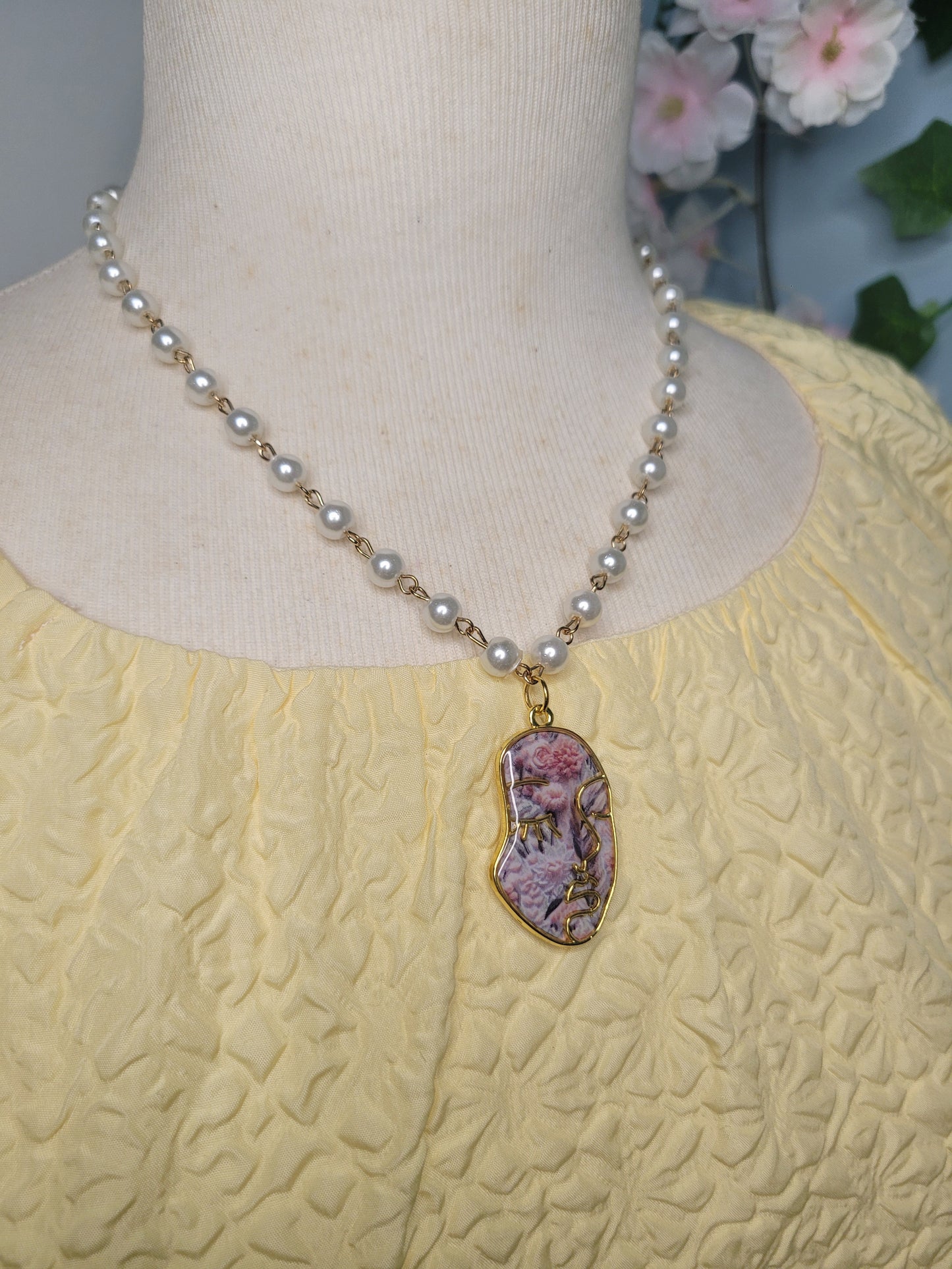 Blooming Abstract Face Necklace
