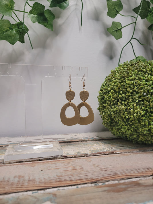Gold Hammered Clay Dangles
