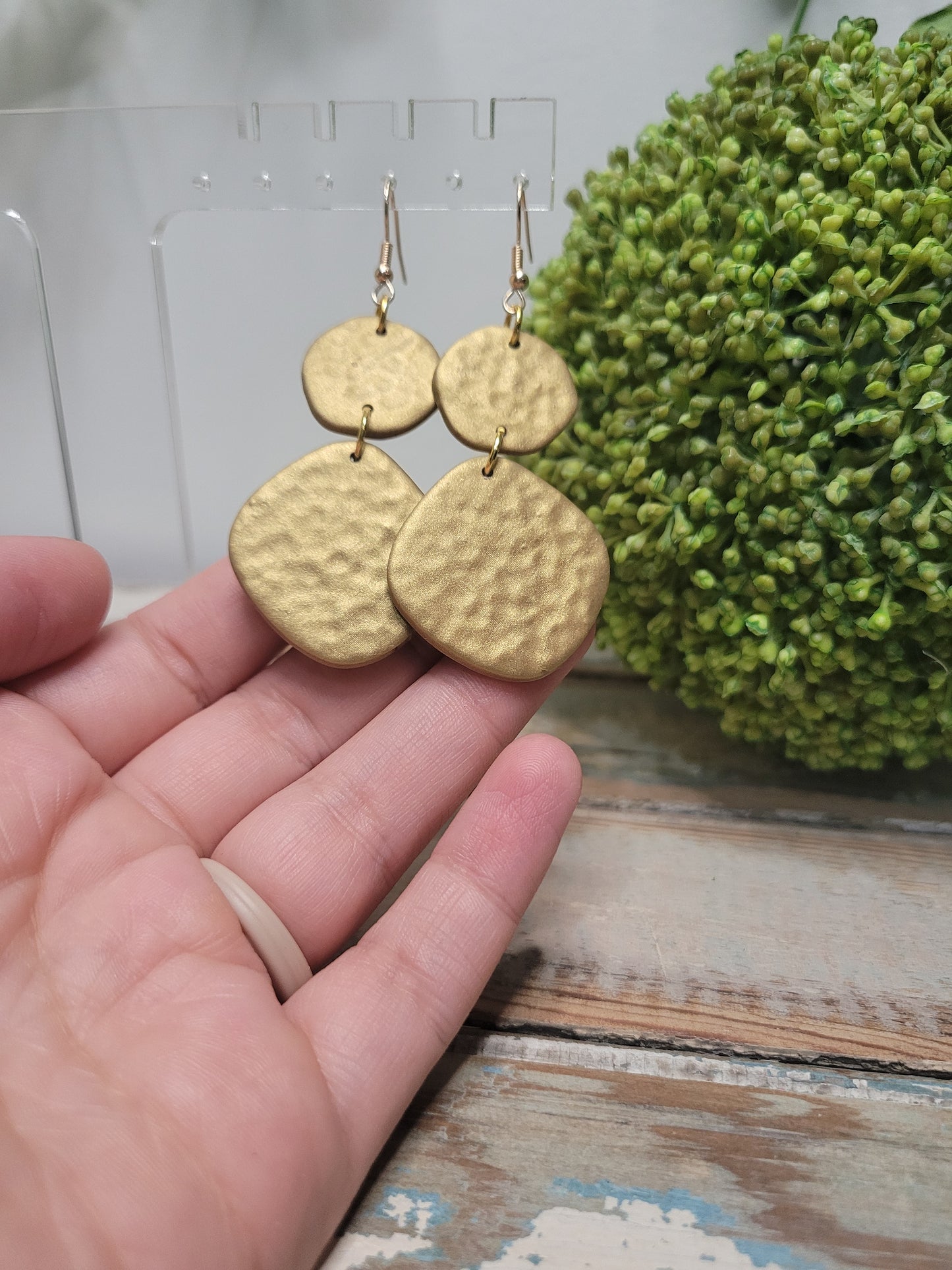 Hammered Clay Earrings