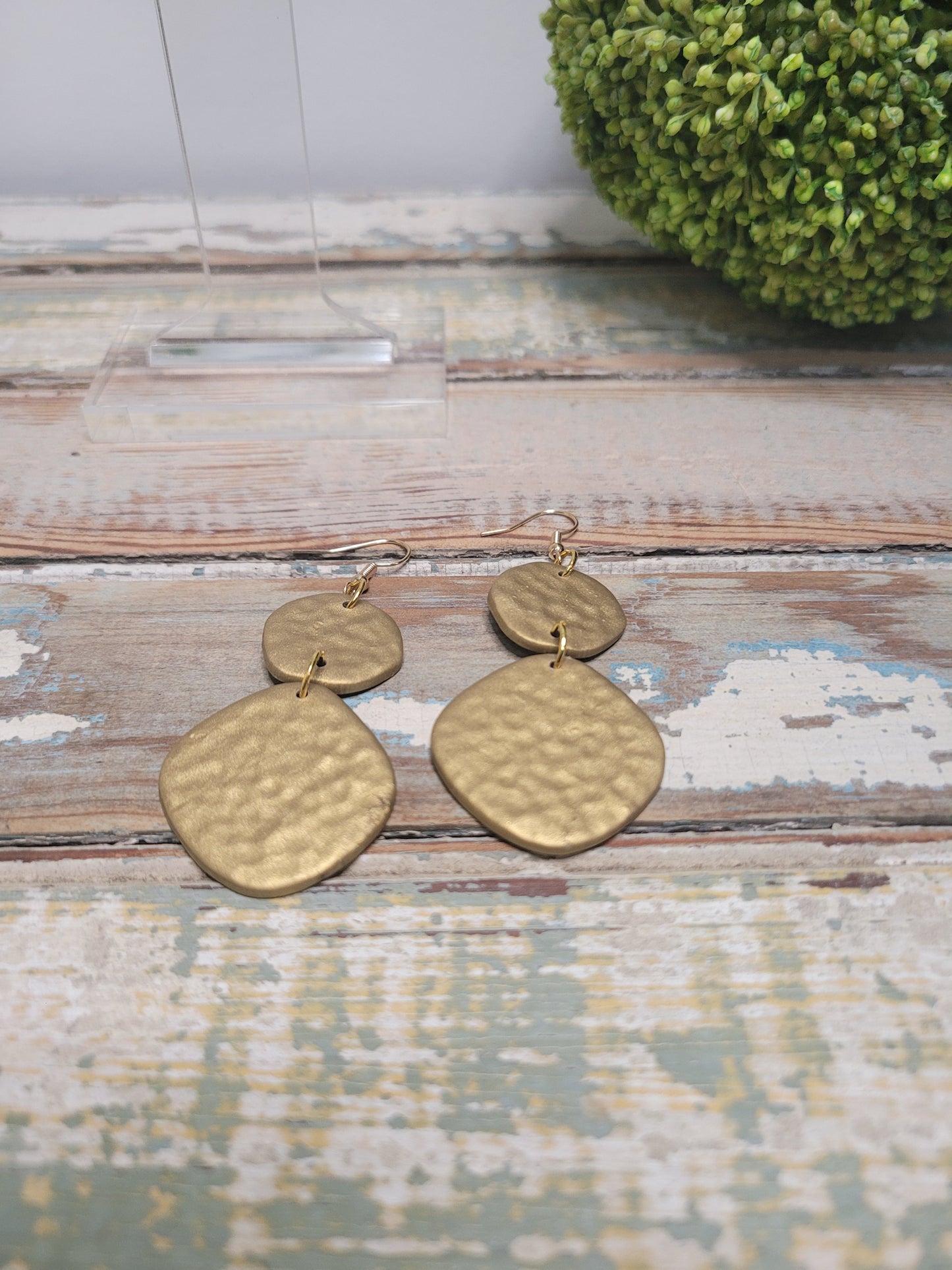 Hammered Clay Earrings