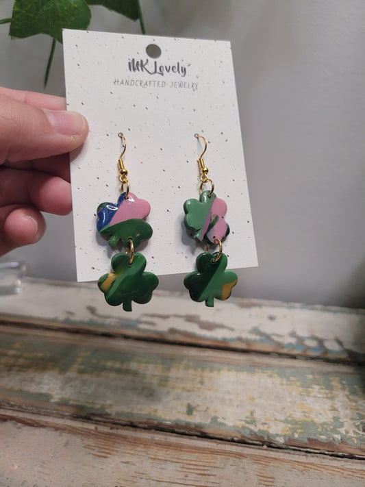 Multi-Color Tiered Clover Dangles