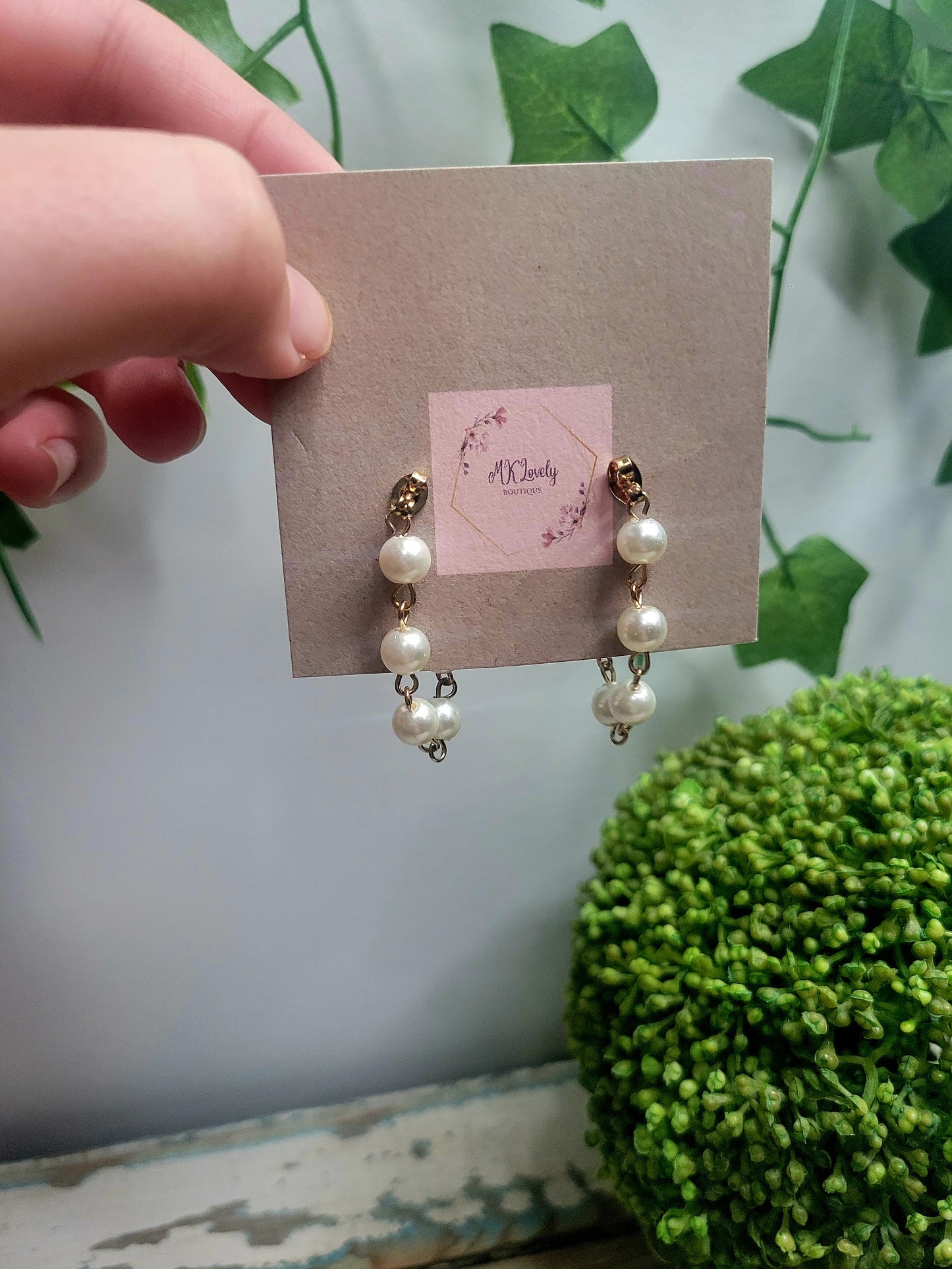 Dainty Pearl Looped Earrings