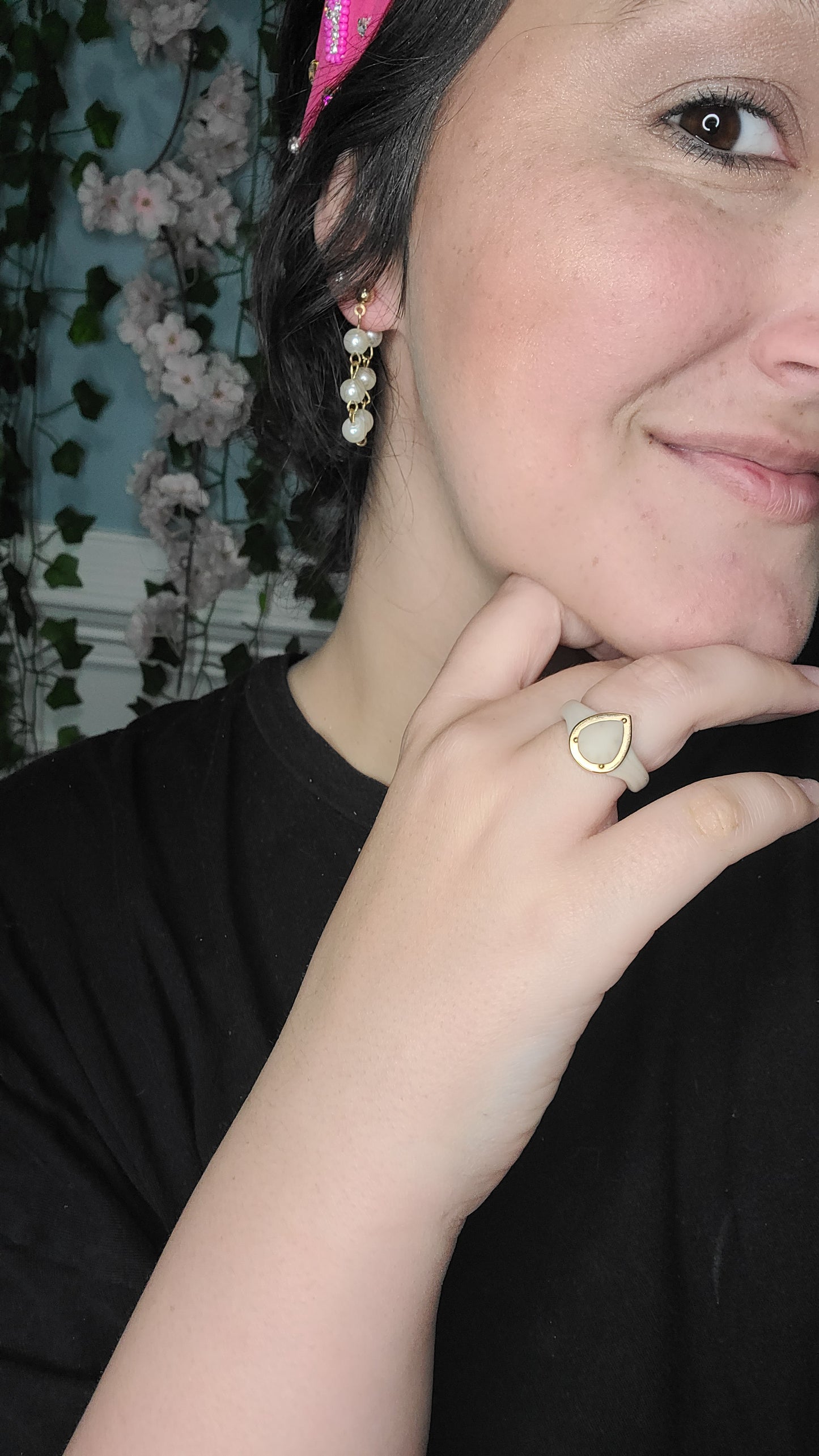 Dainty Pearl Looped Earrings