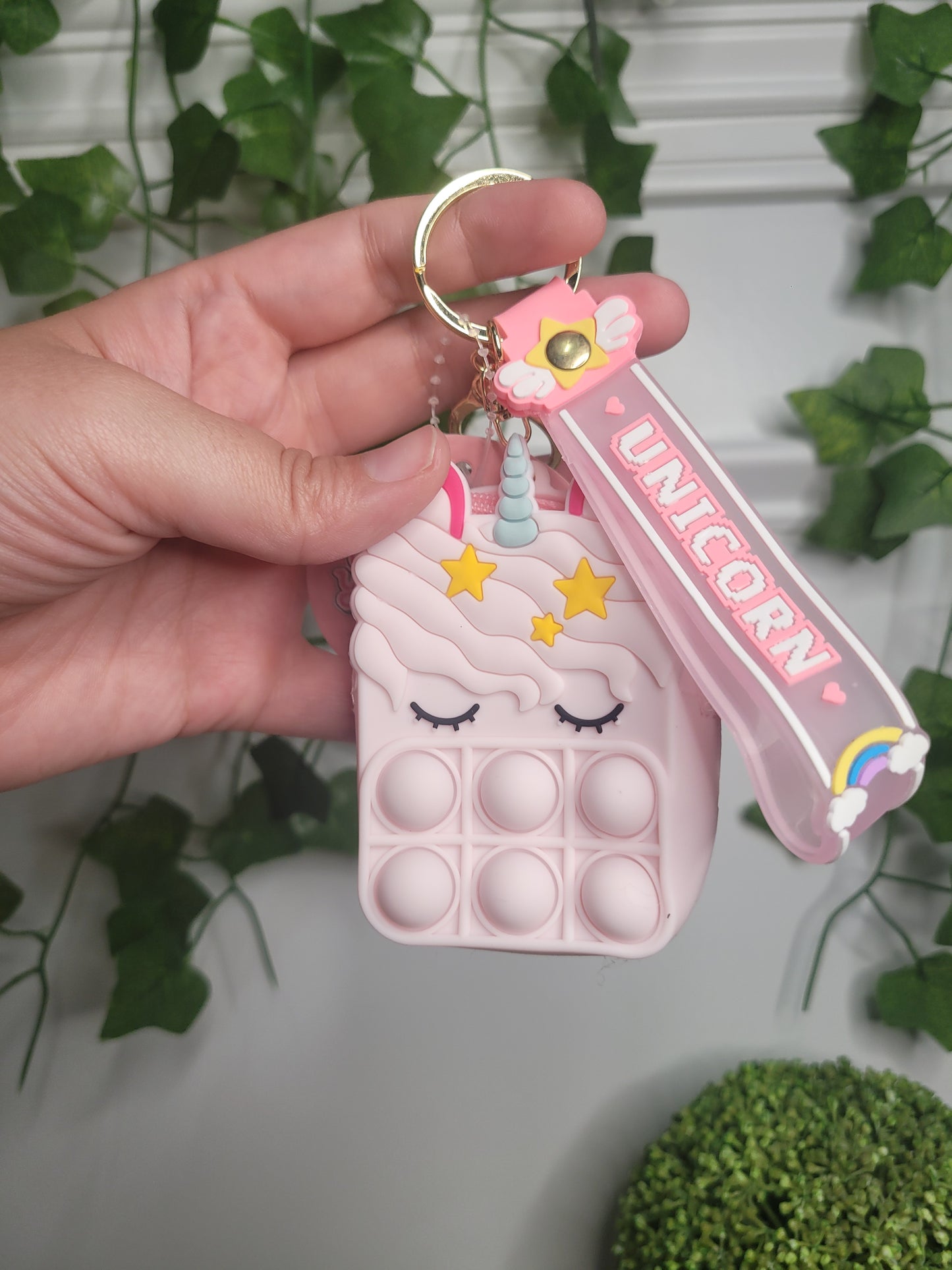 Unicorn Pop It Coin Purse Keychain