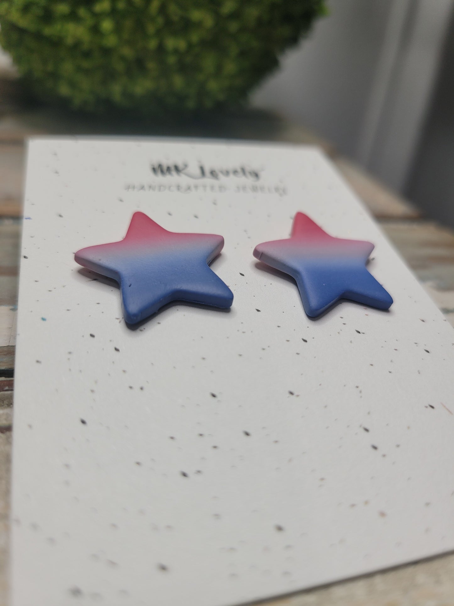 Red, White, & Blue Ombre Star Studs