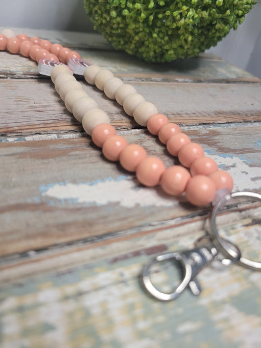 Boho Rainbow Peach Lanyard