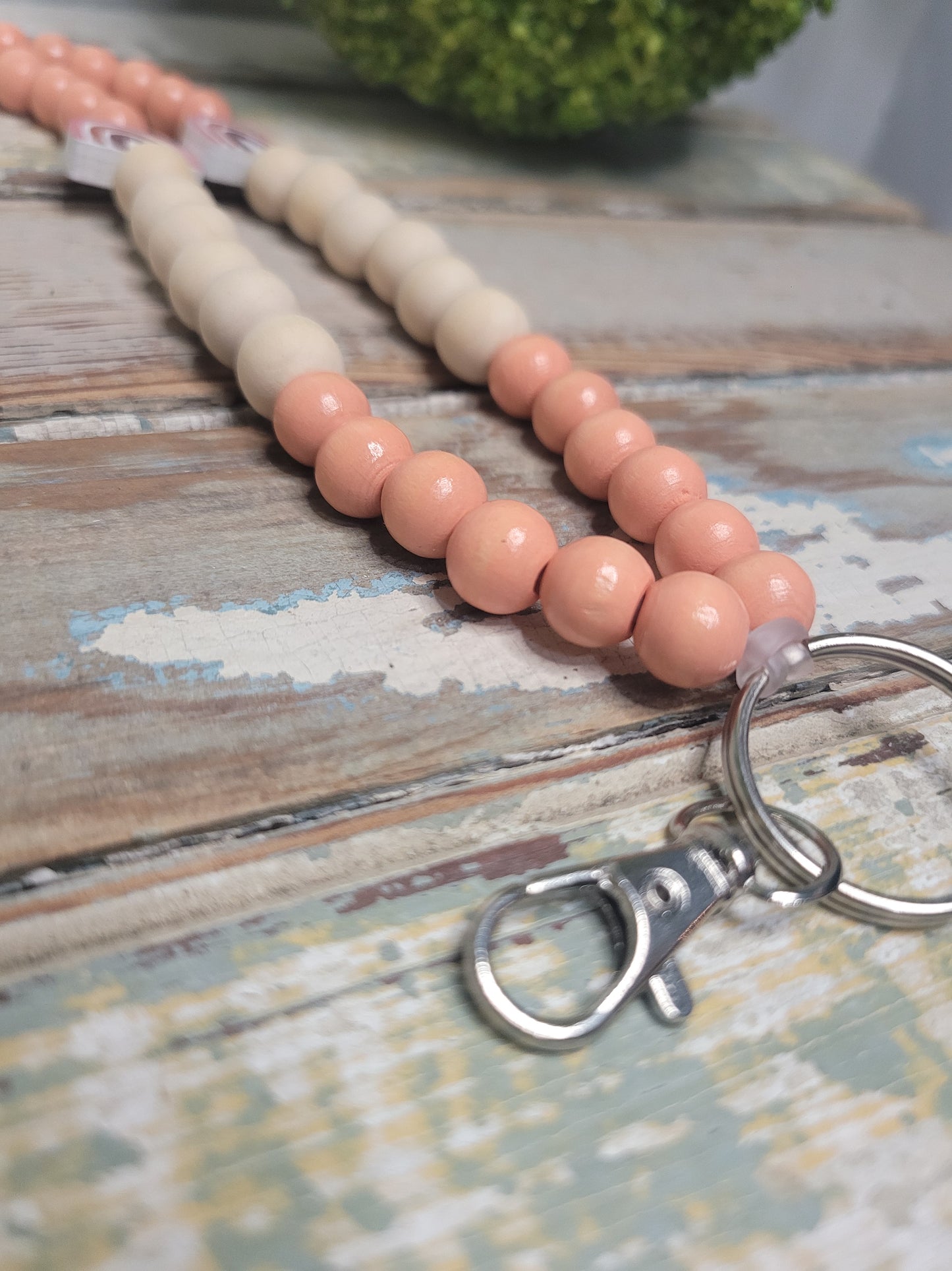 Boho Rainbow Peach Lanyard