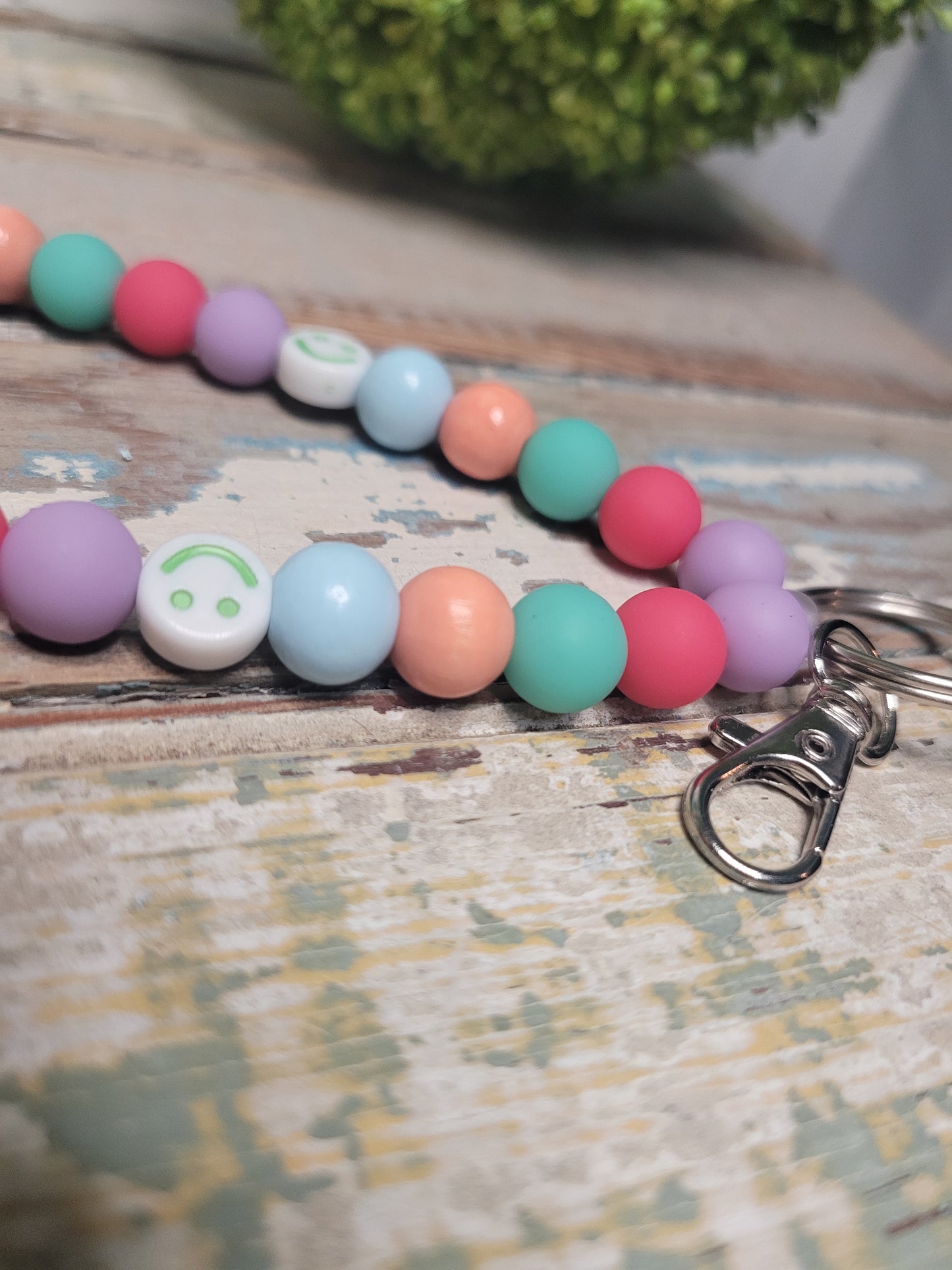 Colorful Smiley Face Lanyard