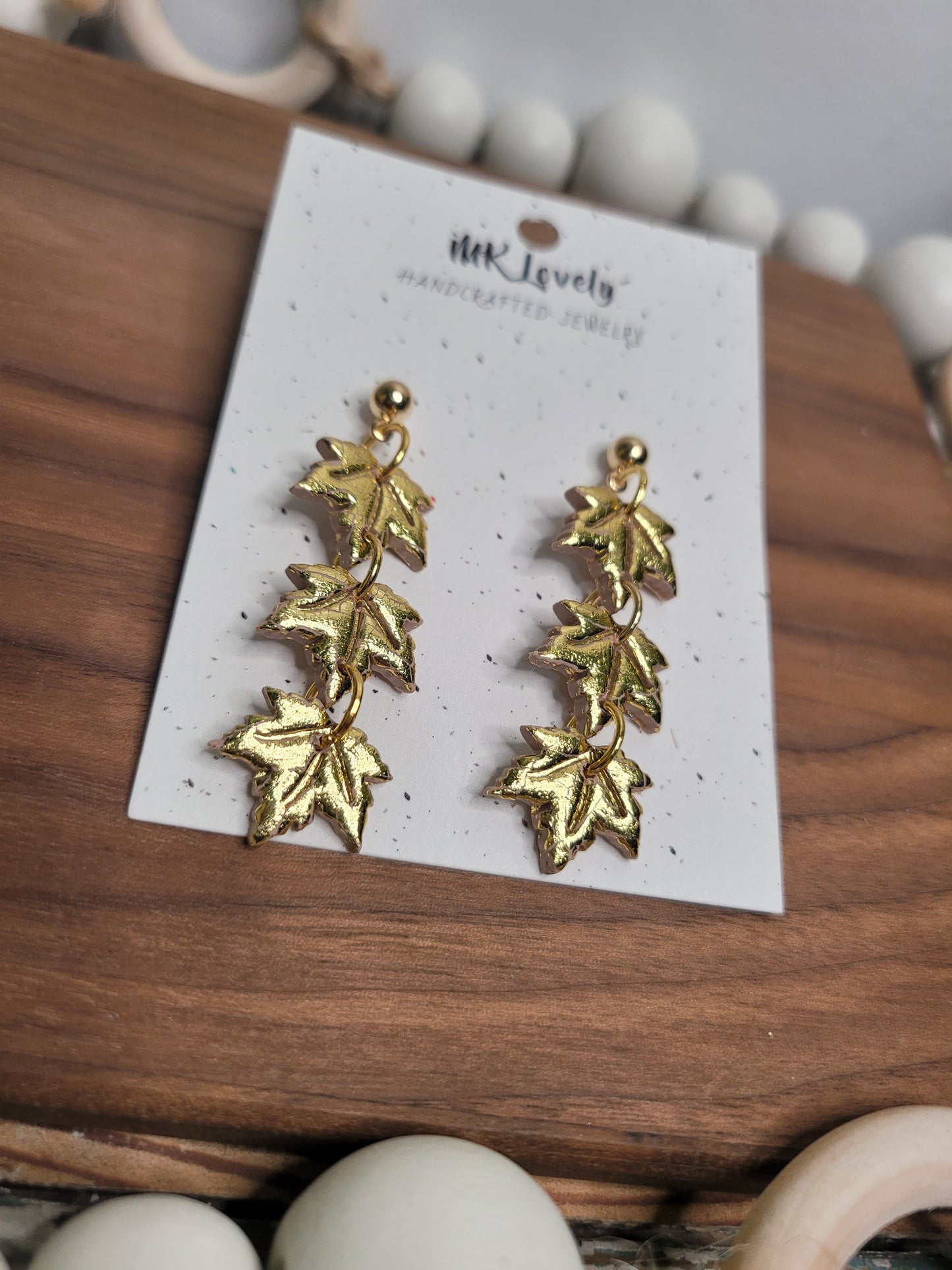 Tiered Gold Foiled Fall Leaves