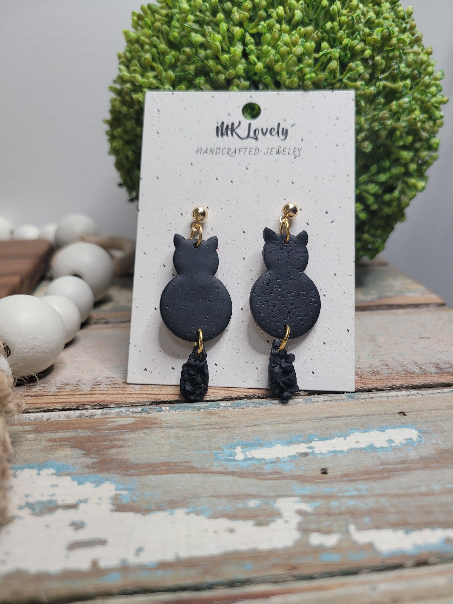 Black Floral Cat Drops