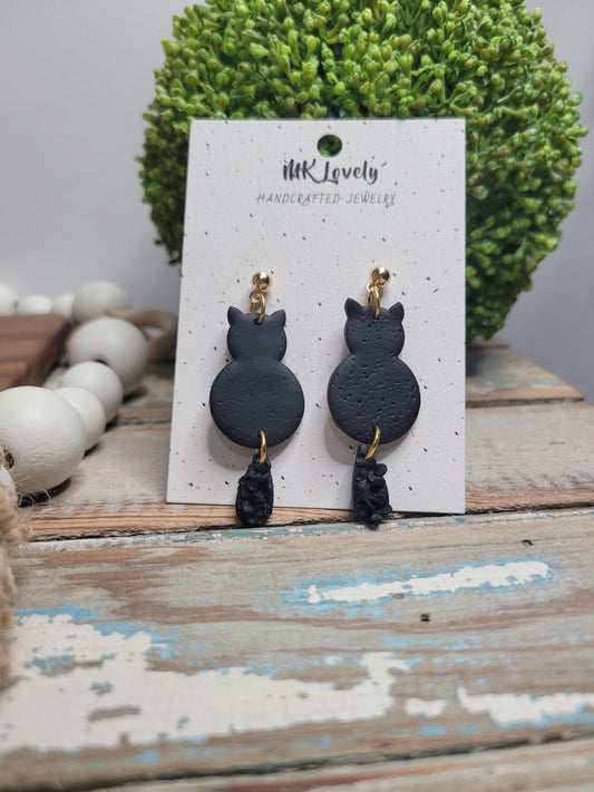 Black Floral Cat Drops