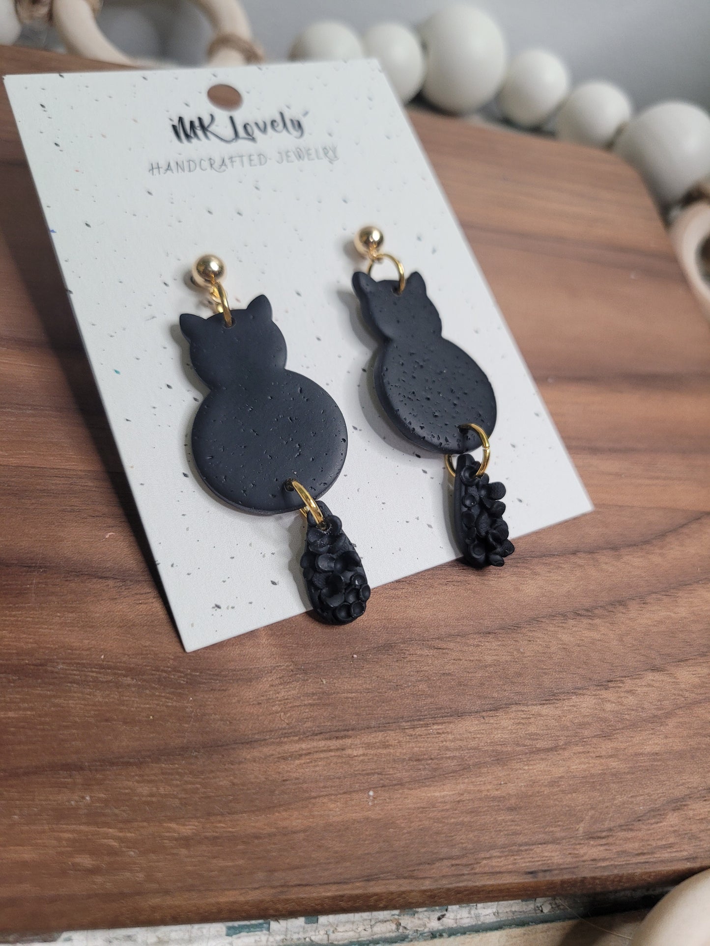 Black Floral Cat Drops