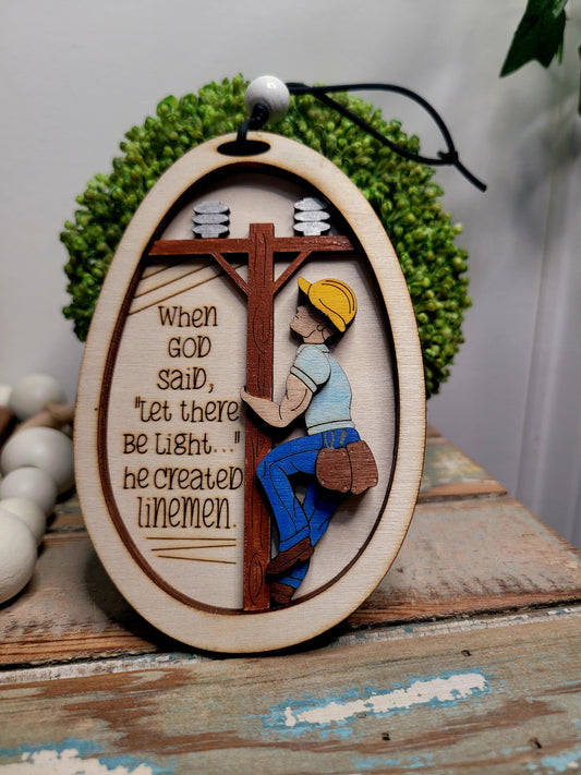 Lineman Ornament (Made to Order)