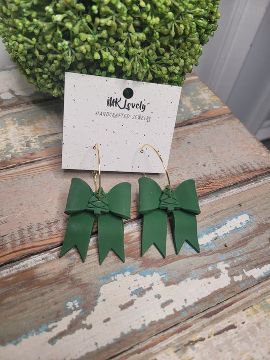 Christmas Tree Bow Hoops