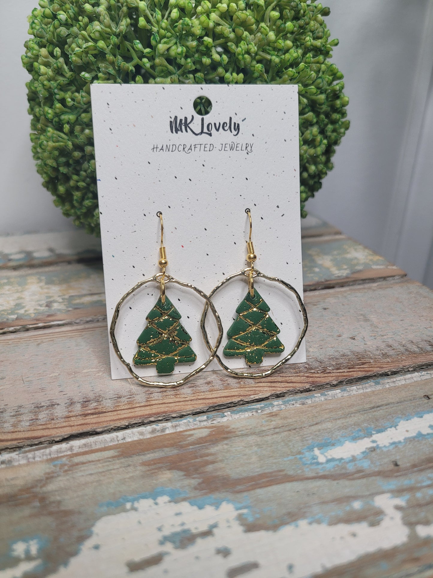 Gold Foiled Christmas Tree Dangles