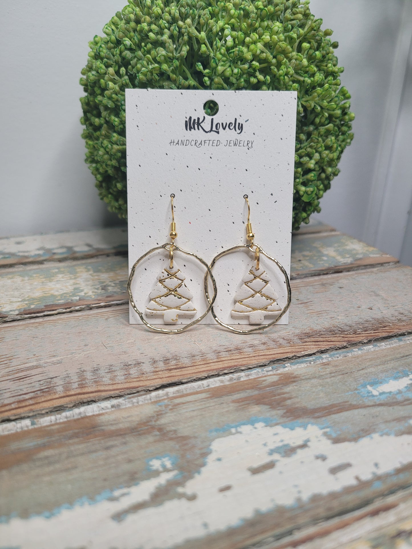 Gold Foiled Christmas Tree Dangles