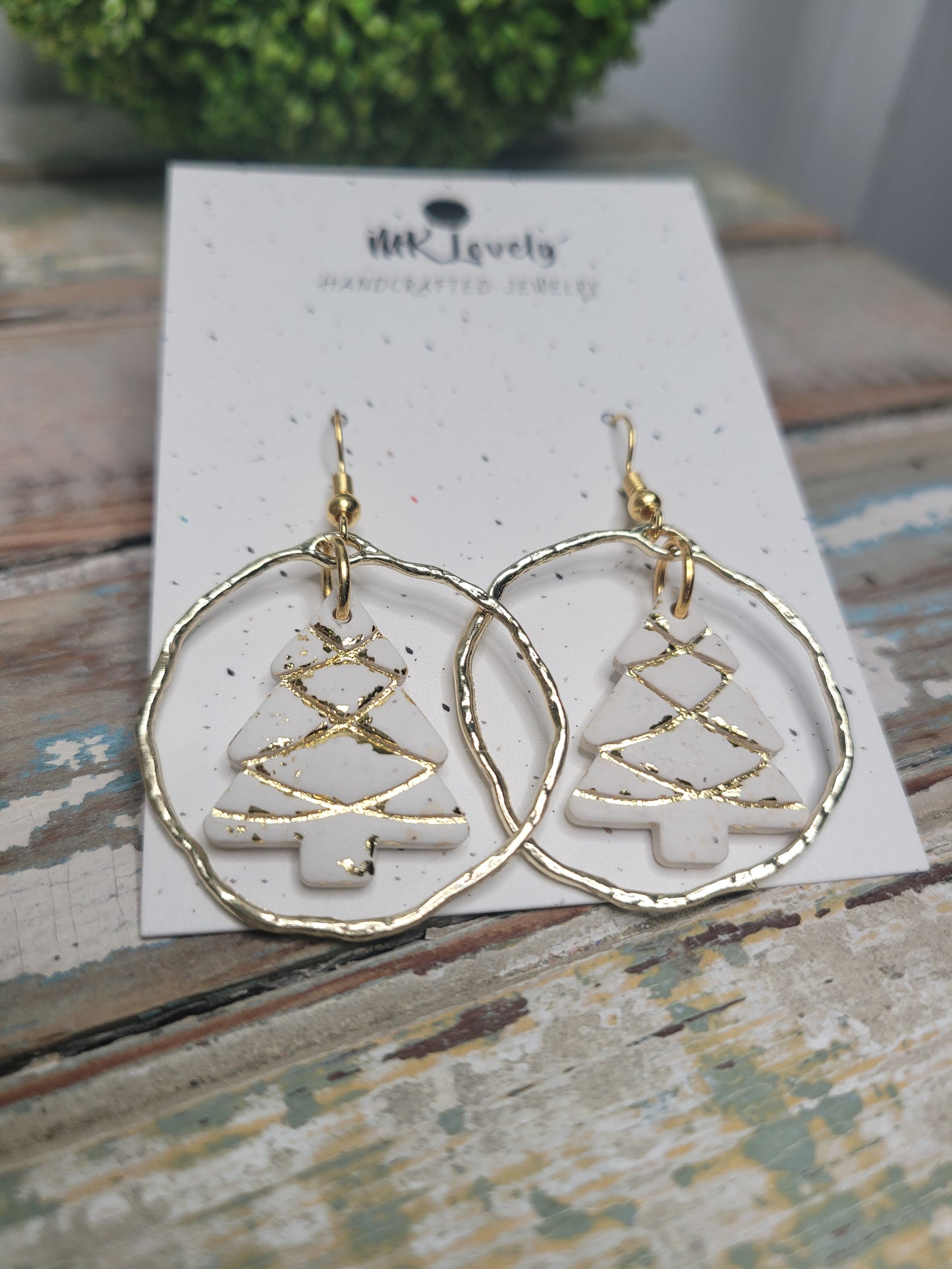 Gold Foiled Christmas Tree Dangles