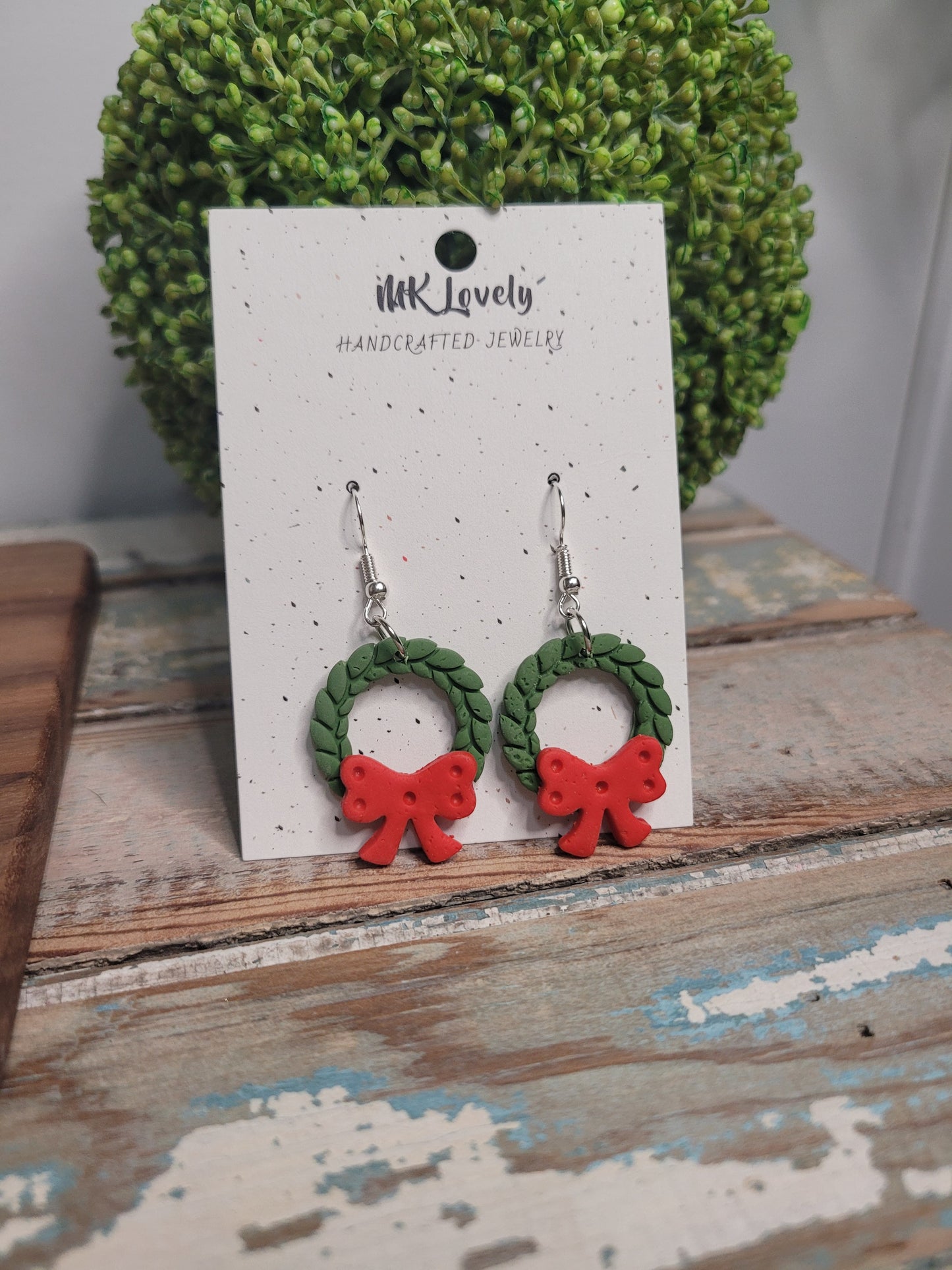 Holly Wreath Dangles