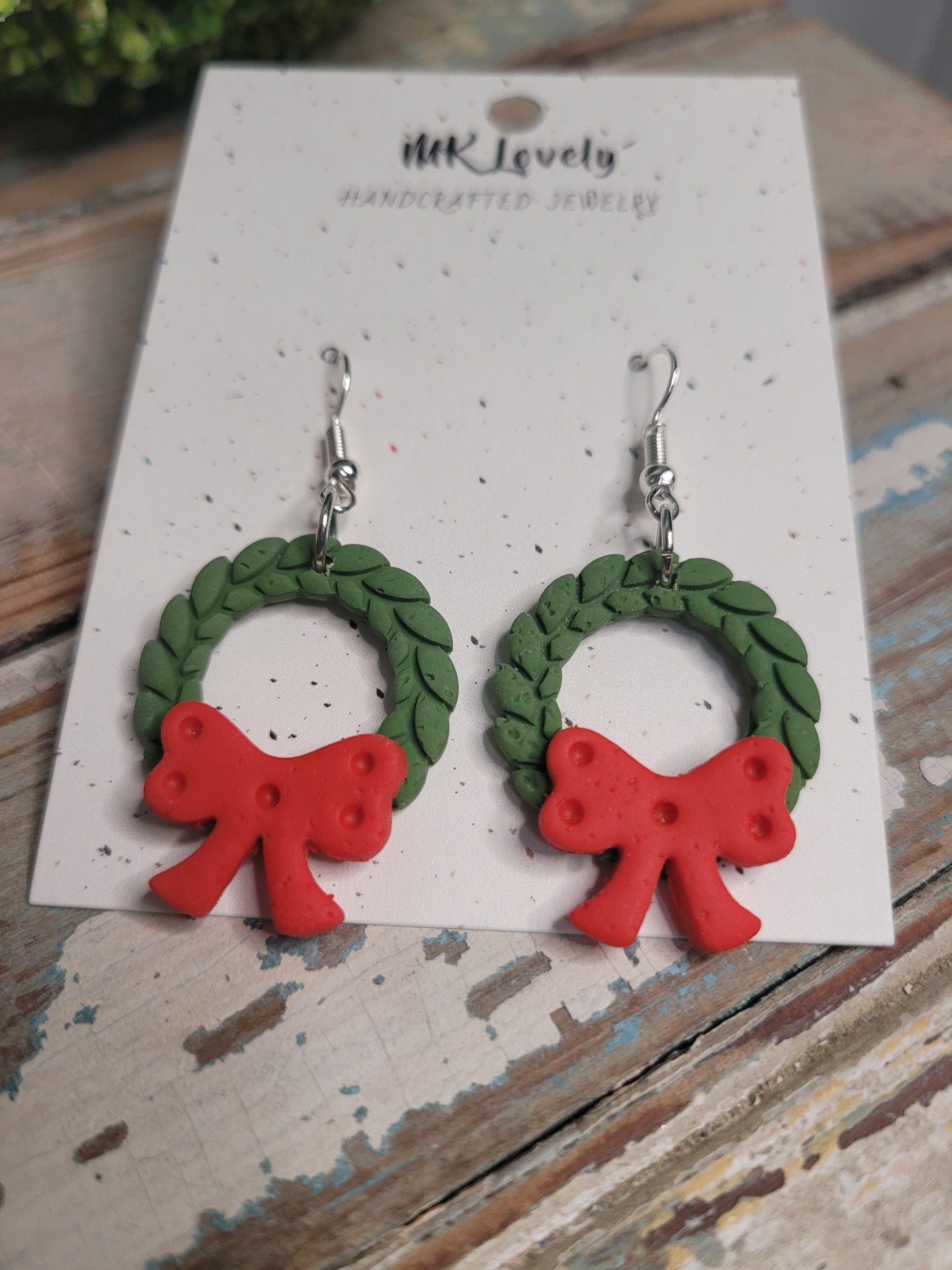Holly Wreath Dangles