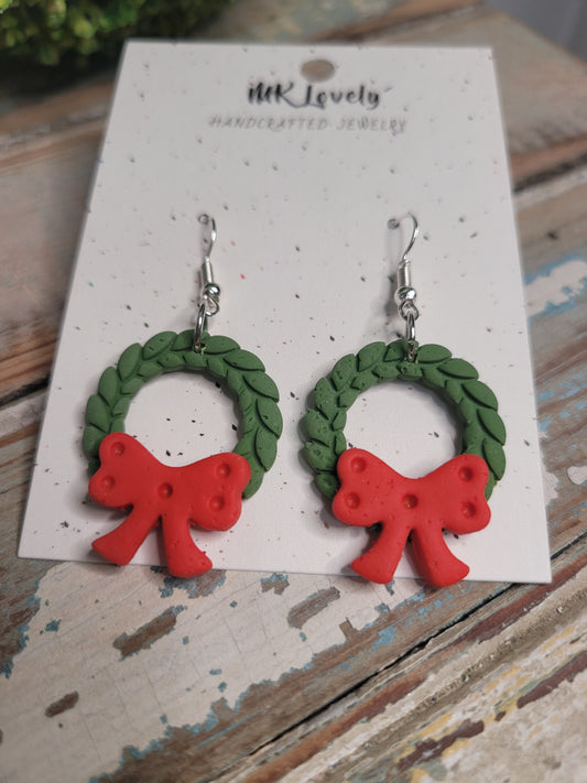Holly Wreath Dangles