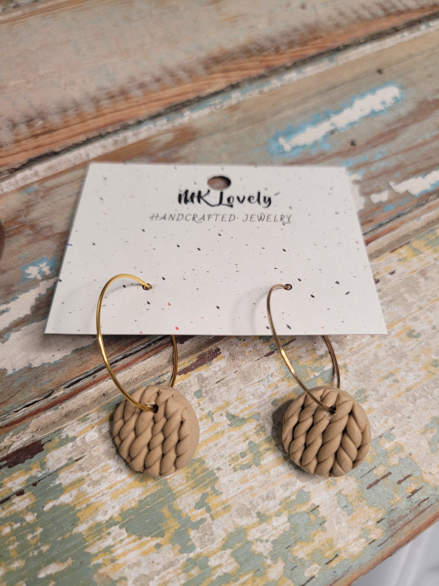 Cable Knit Round Hoops