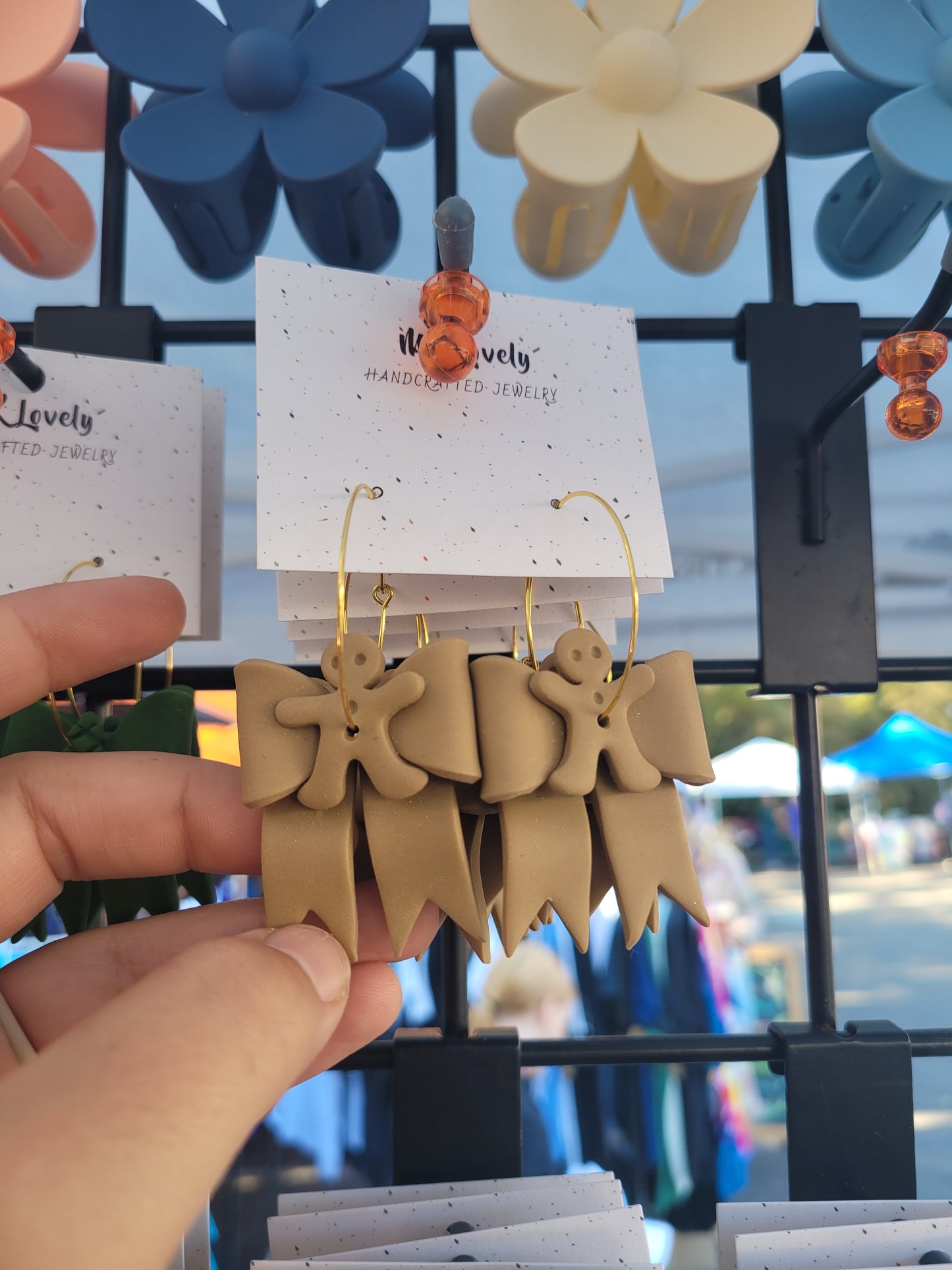 Gingerbread Bow Hoops