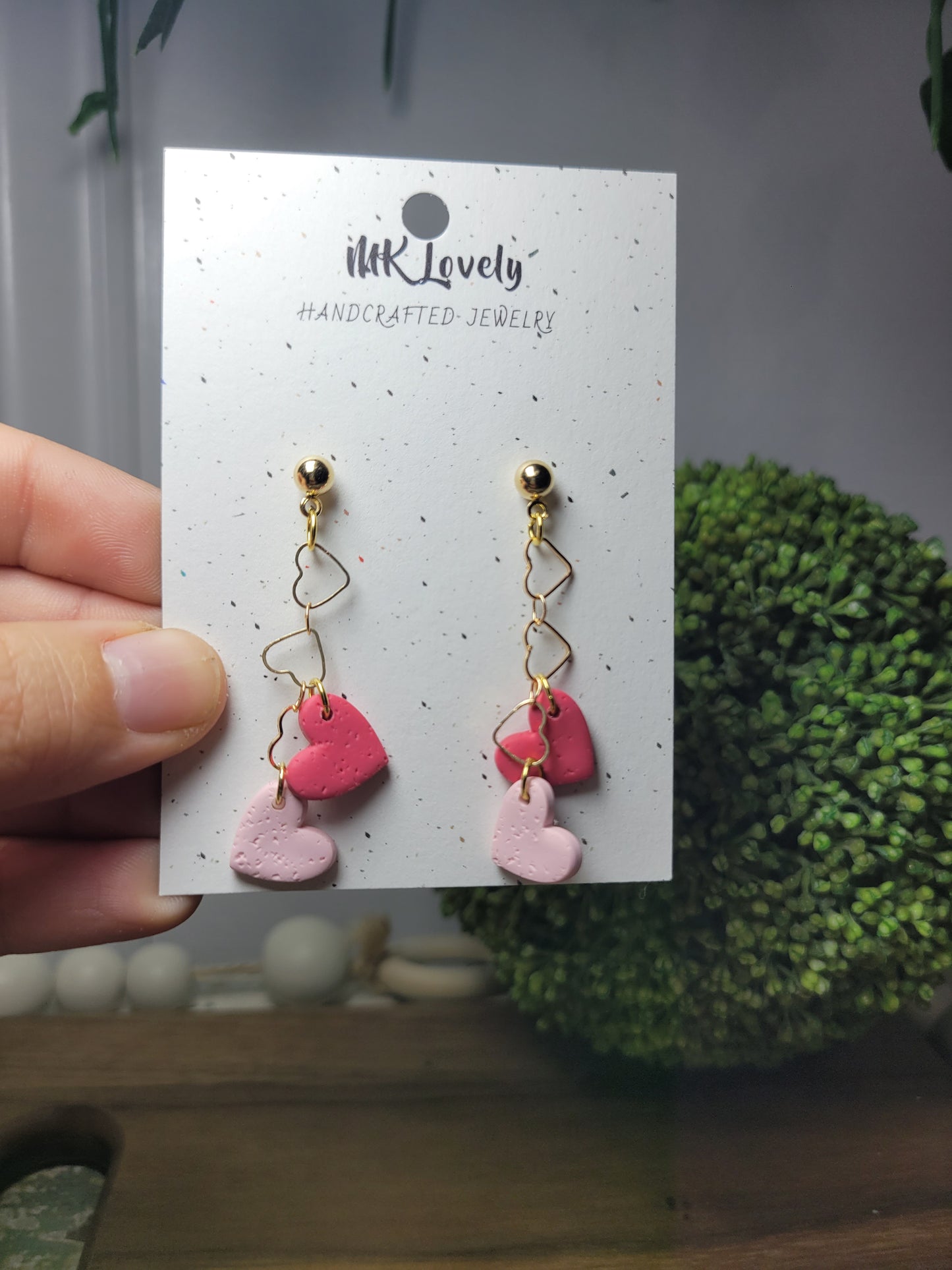 Double Heart Chained Drops