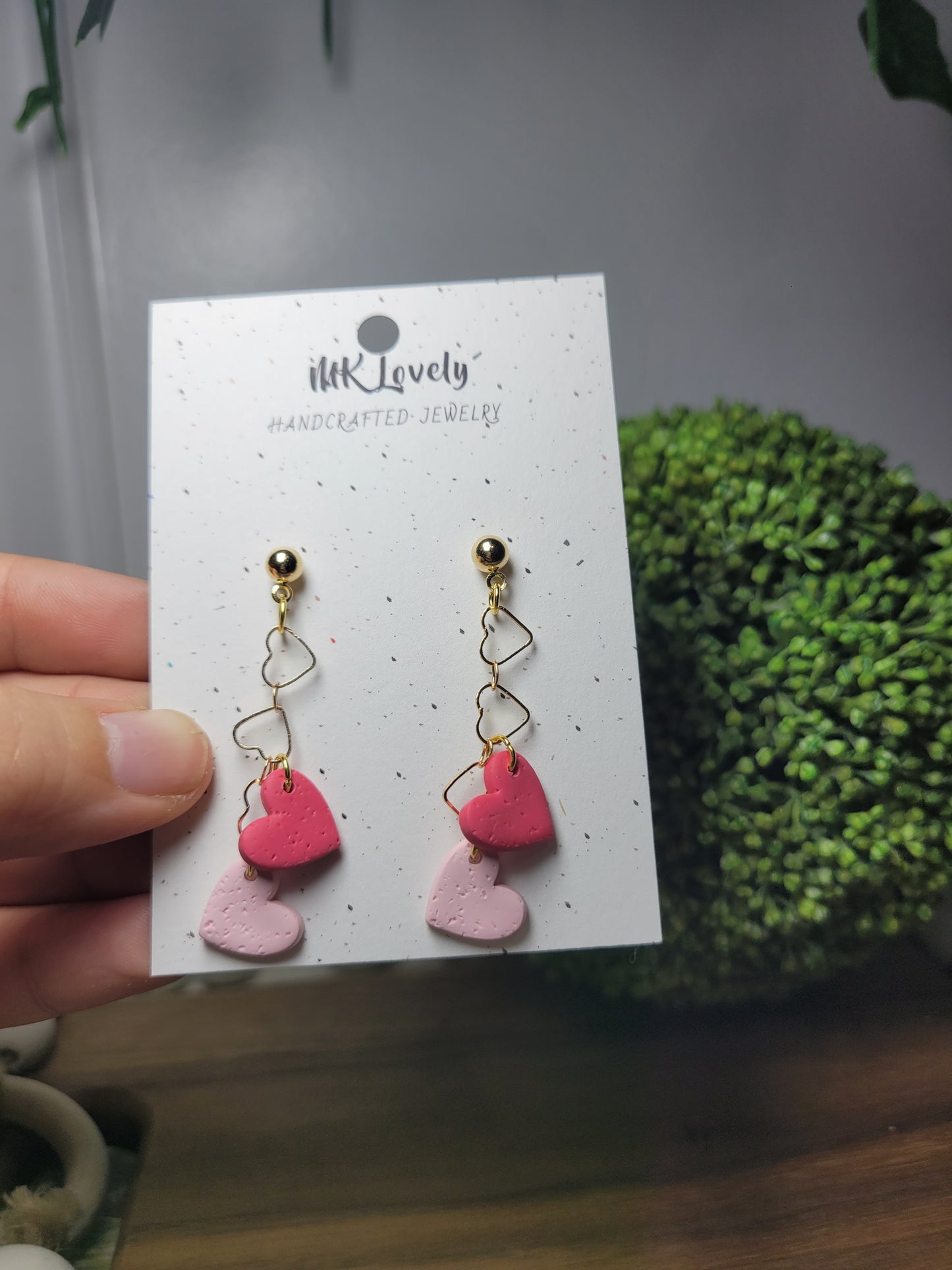 Double Heart Chained Drops