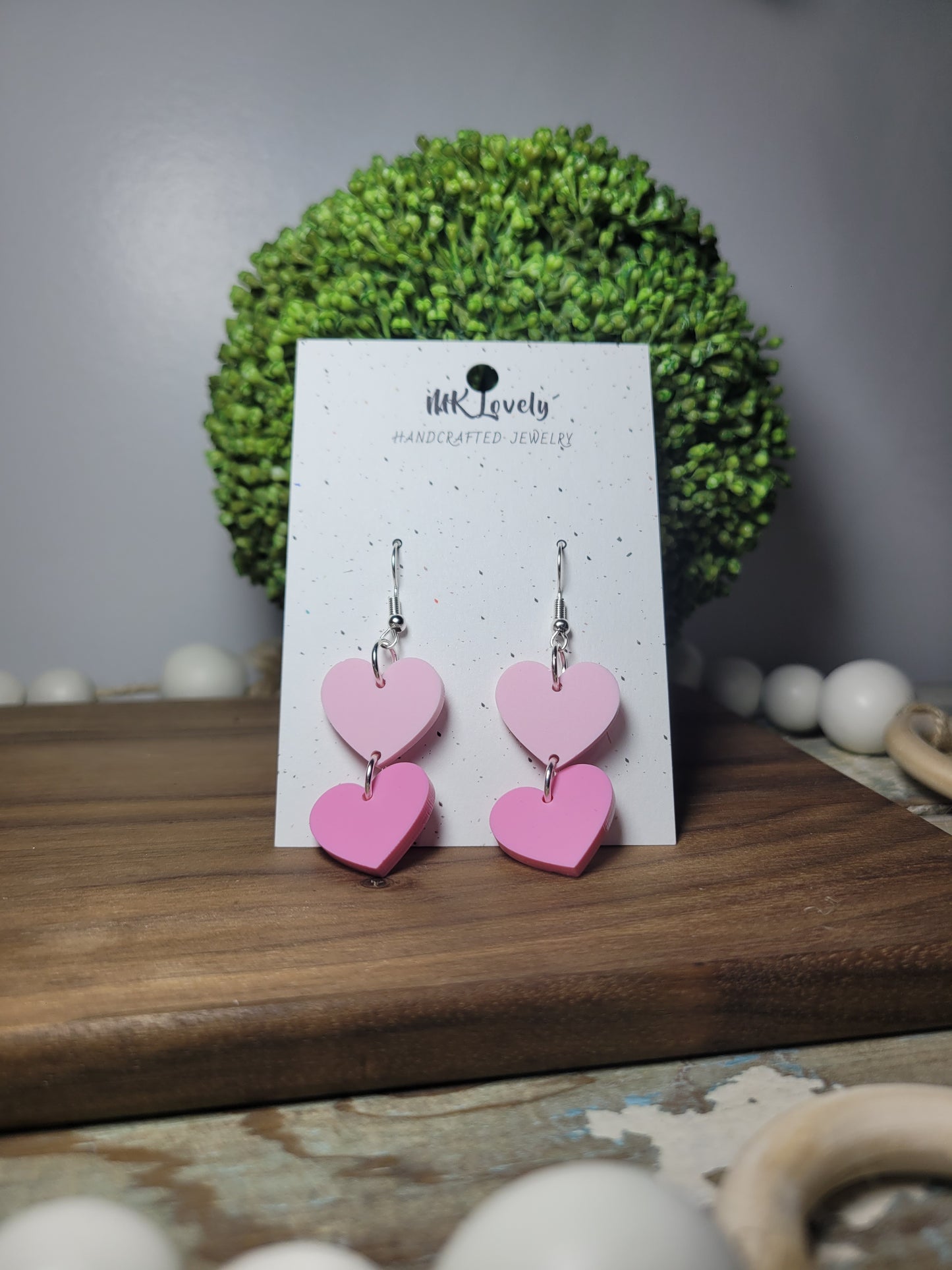 Acrylic Tiered Heart Dangles